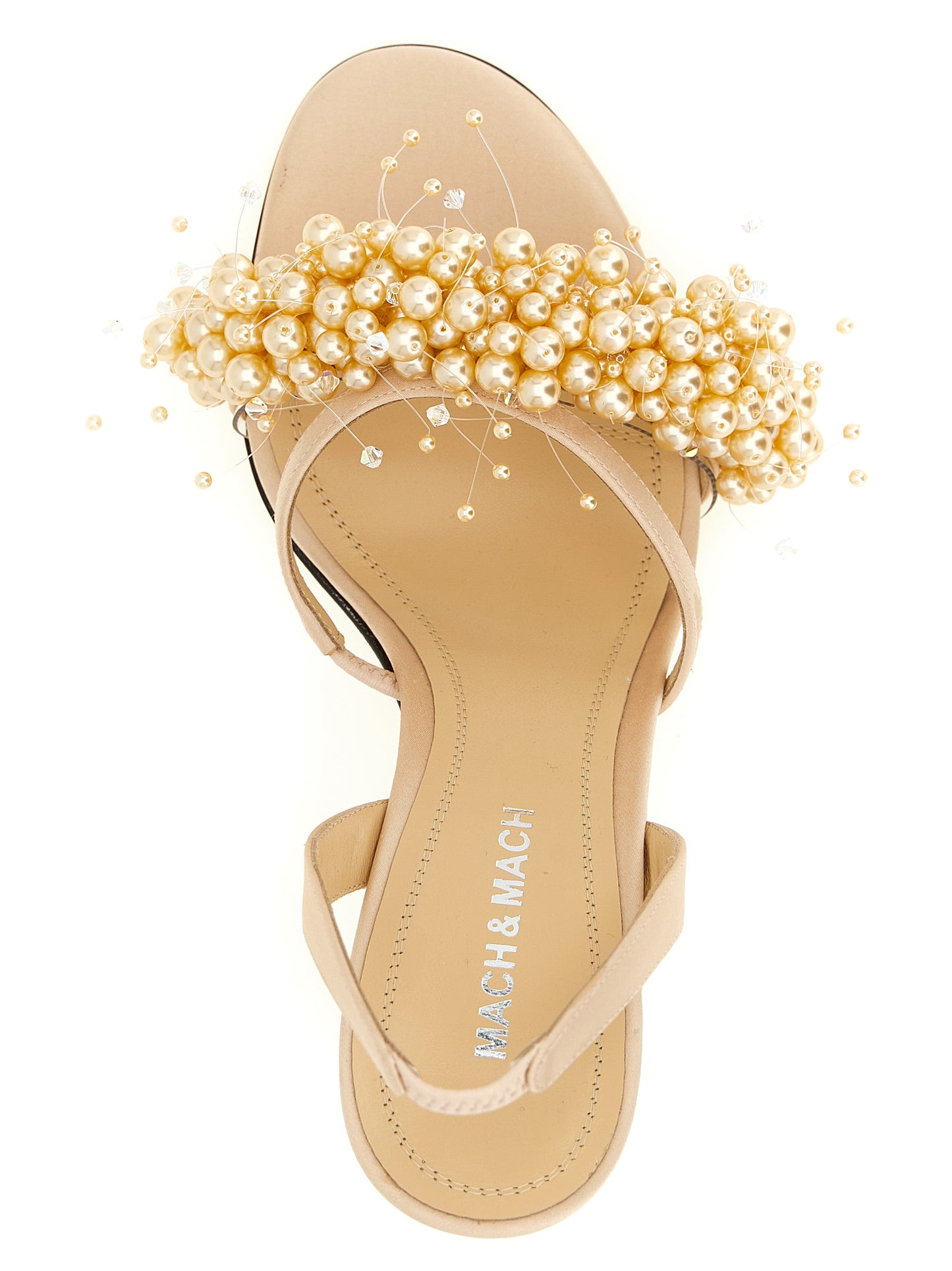 Gold Satin Stiletto Heel Sandals