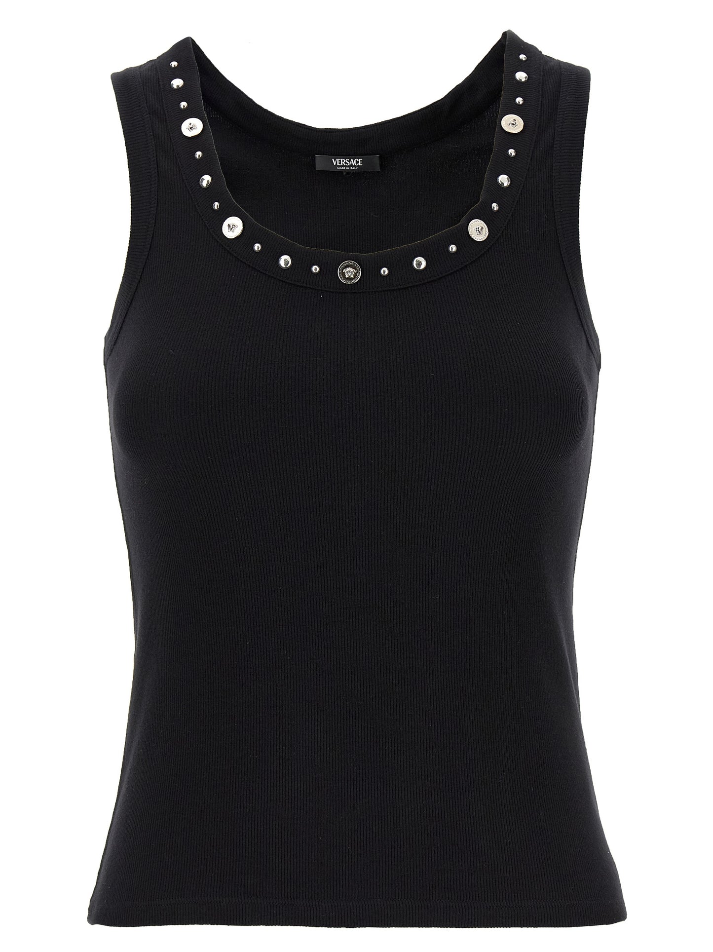 Black Cotton Sleeveles T-Shirt