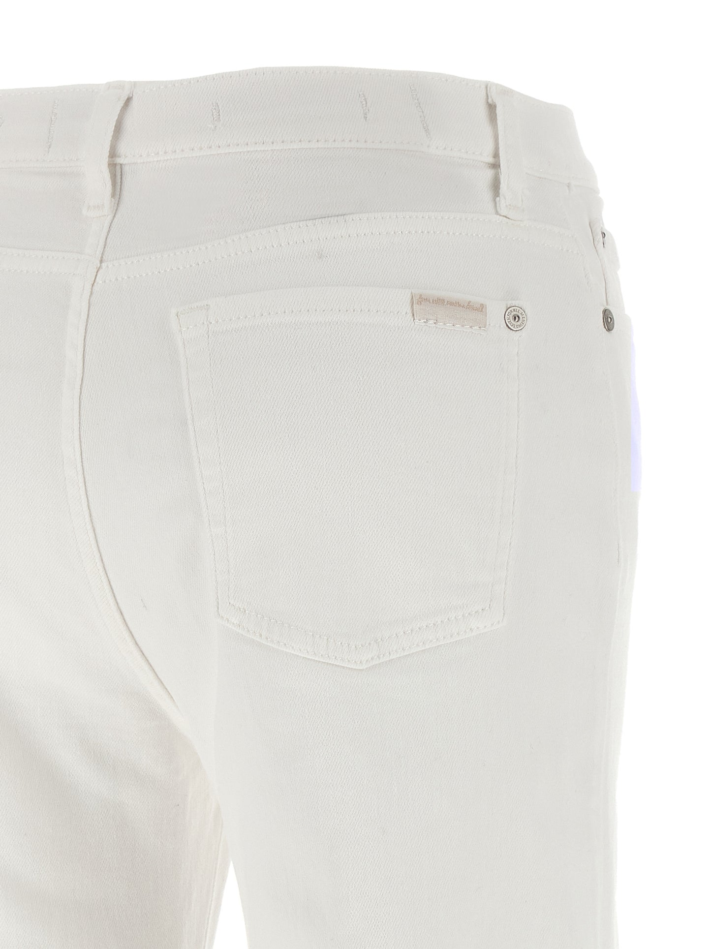 White Cotton Flared Jeans