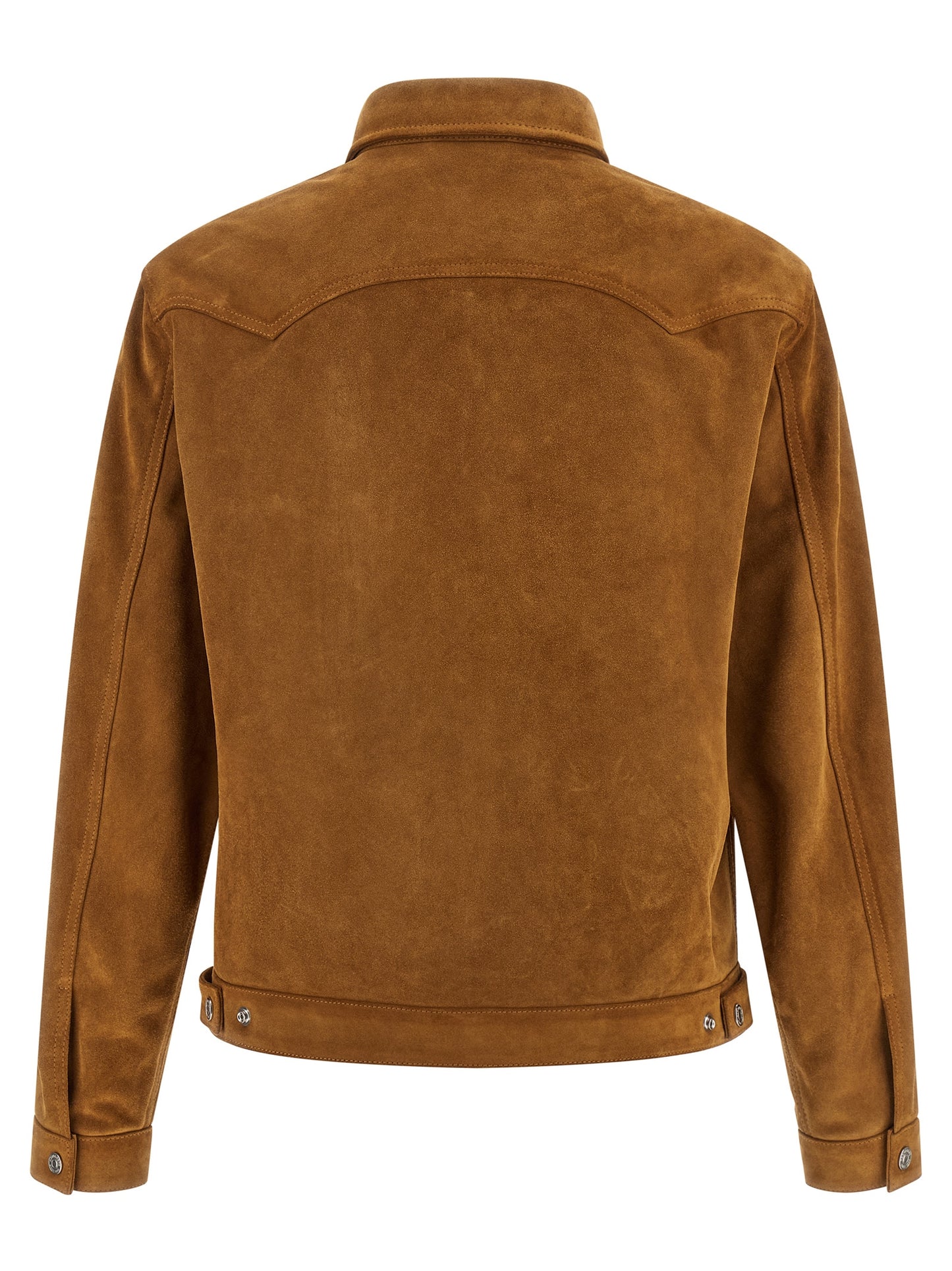 Beige Polyvinyl Leather Jacket