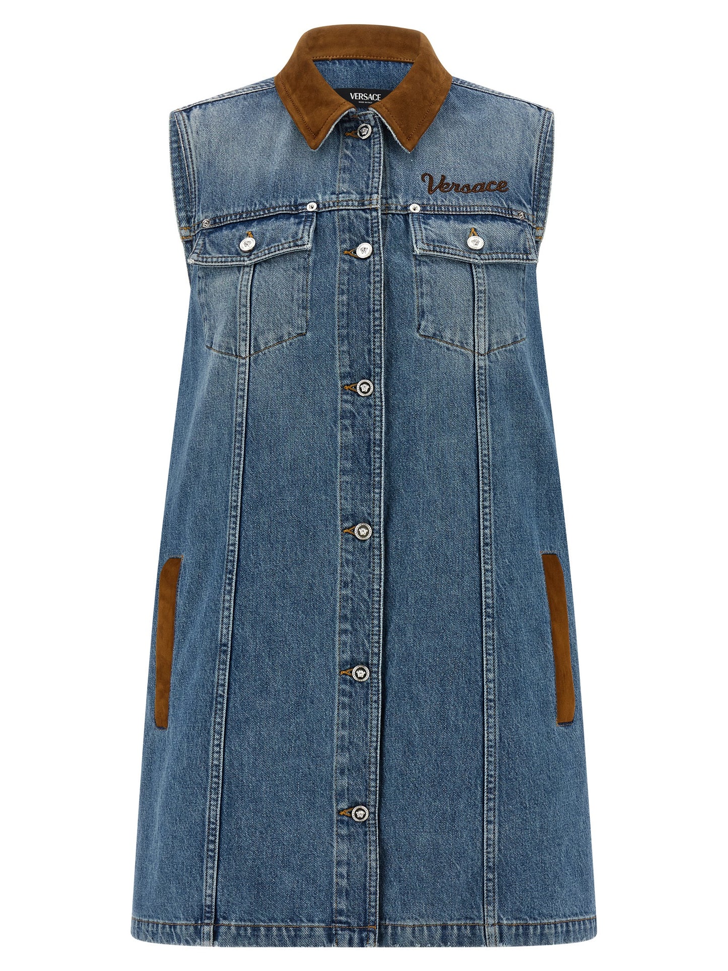 Blue Cotton Short Dress