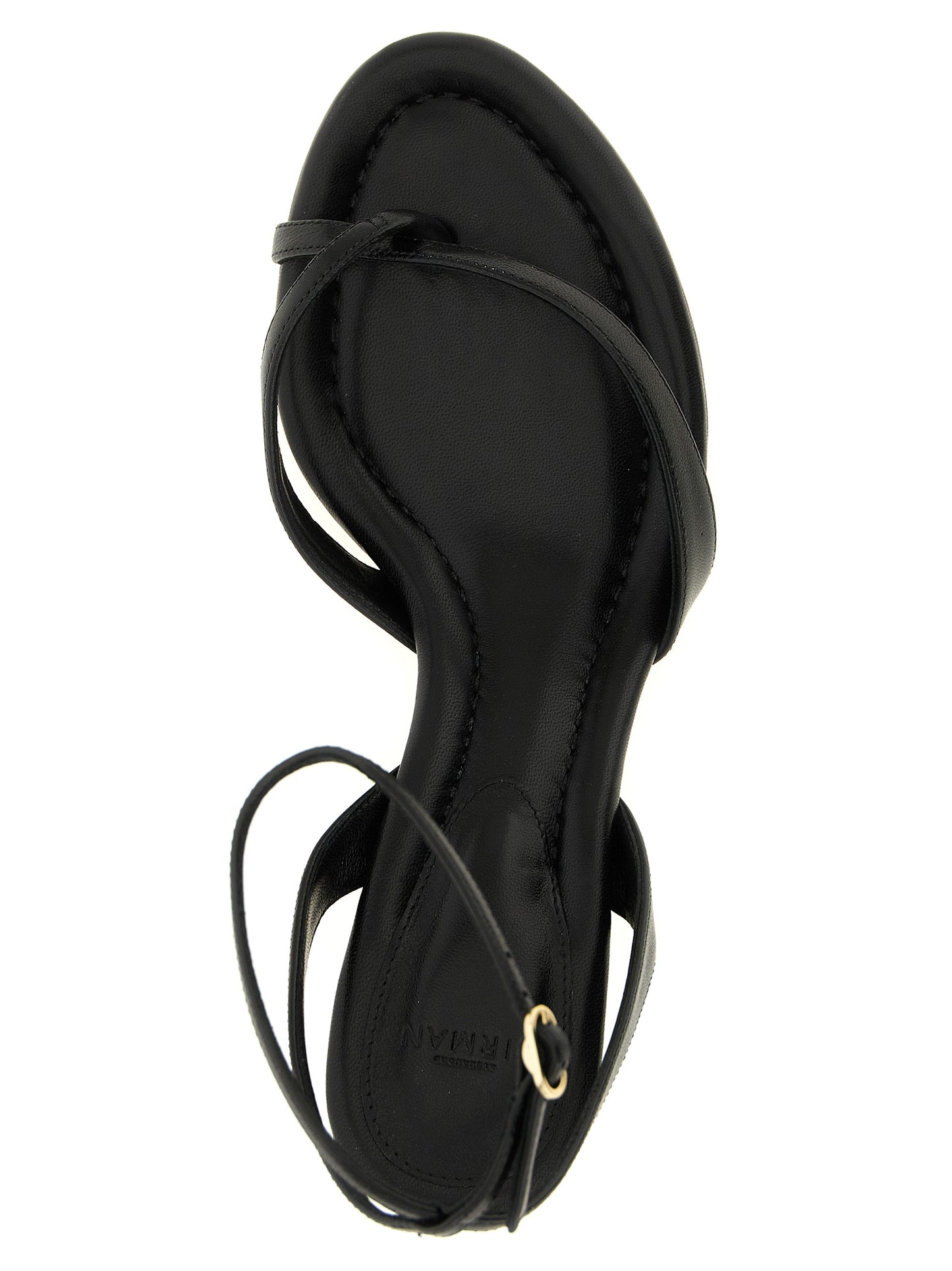 Black Cowhide Stiletto Heel Sandals