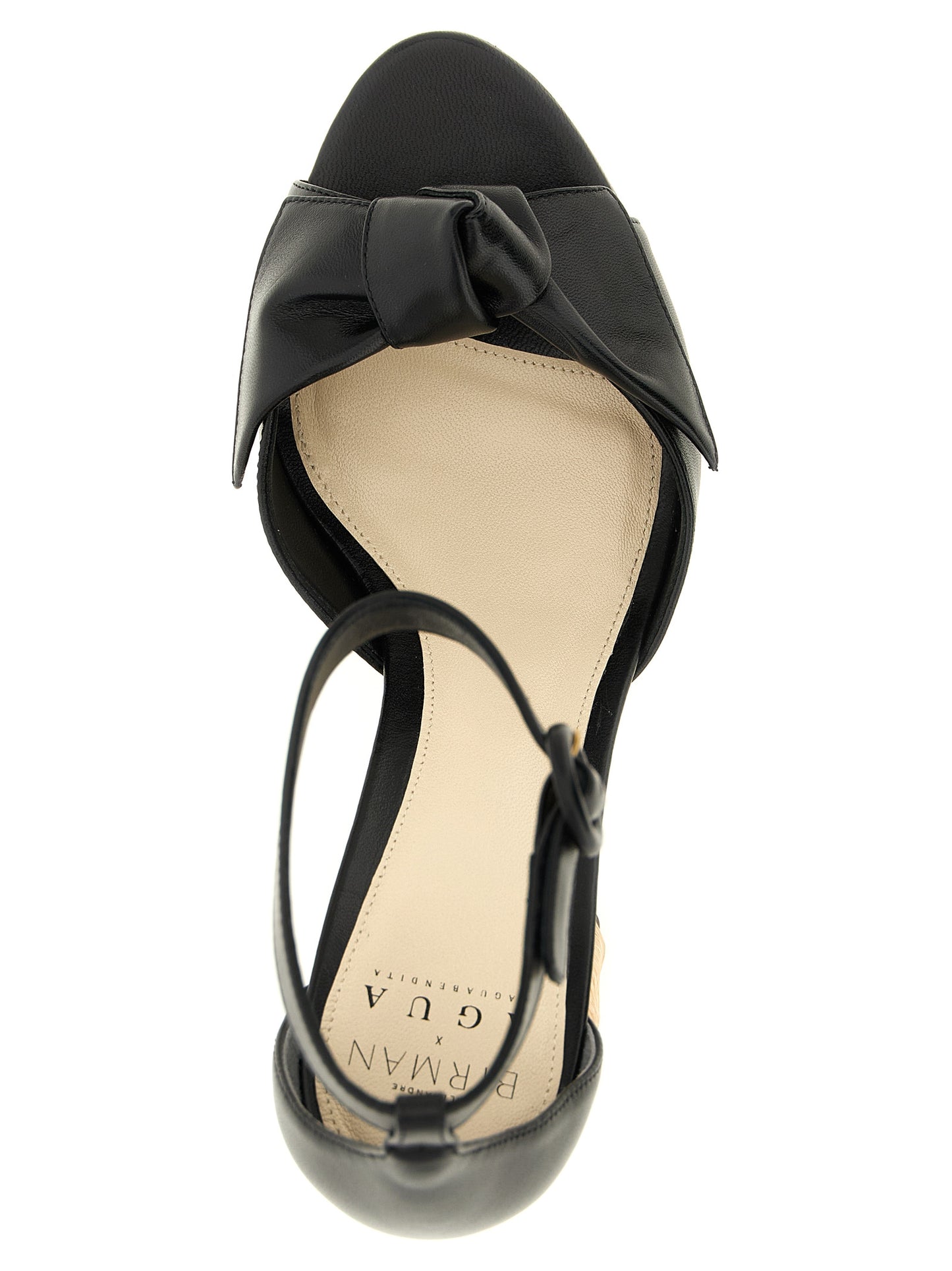 Black Cowhide Stiletto Heel Sandals