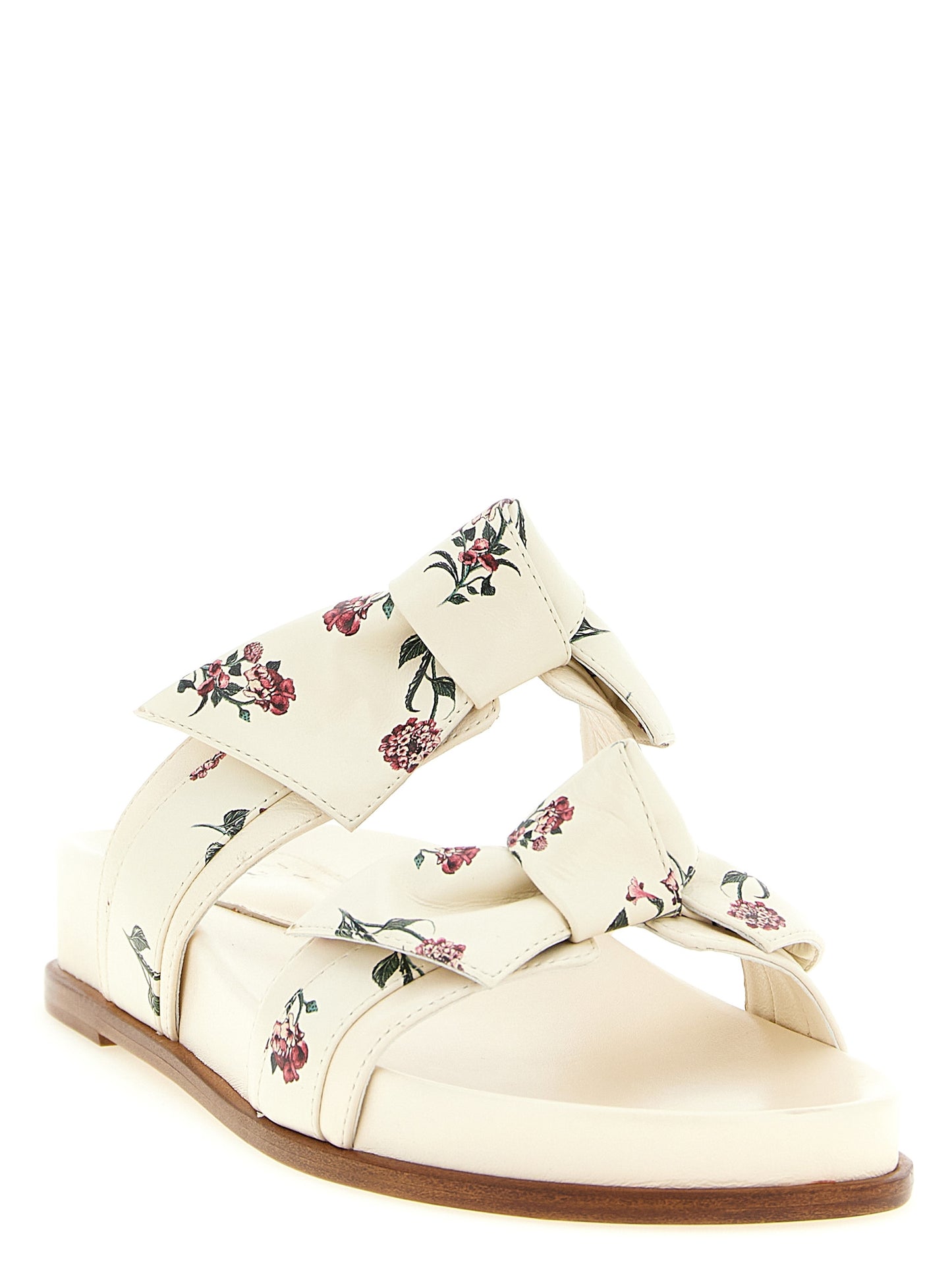 White Cowhide Slides