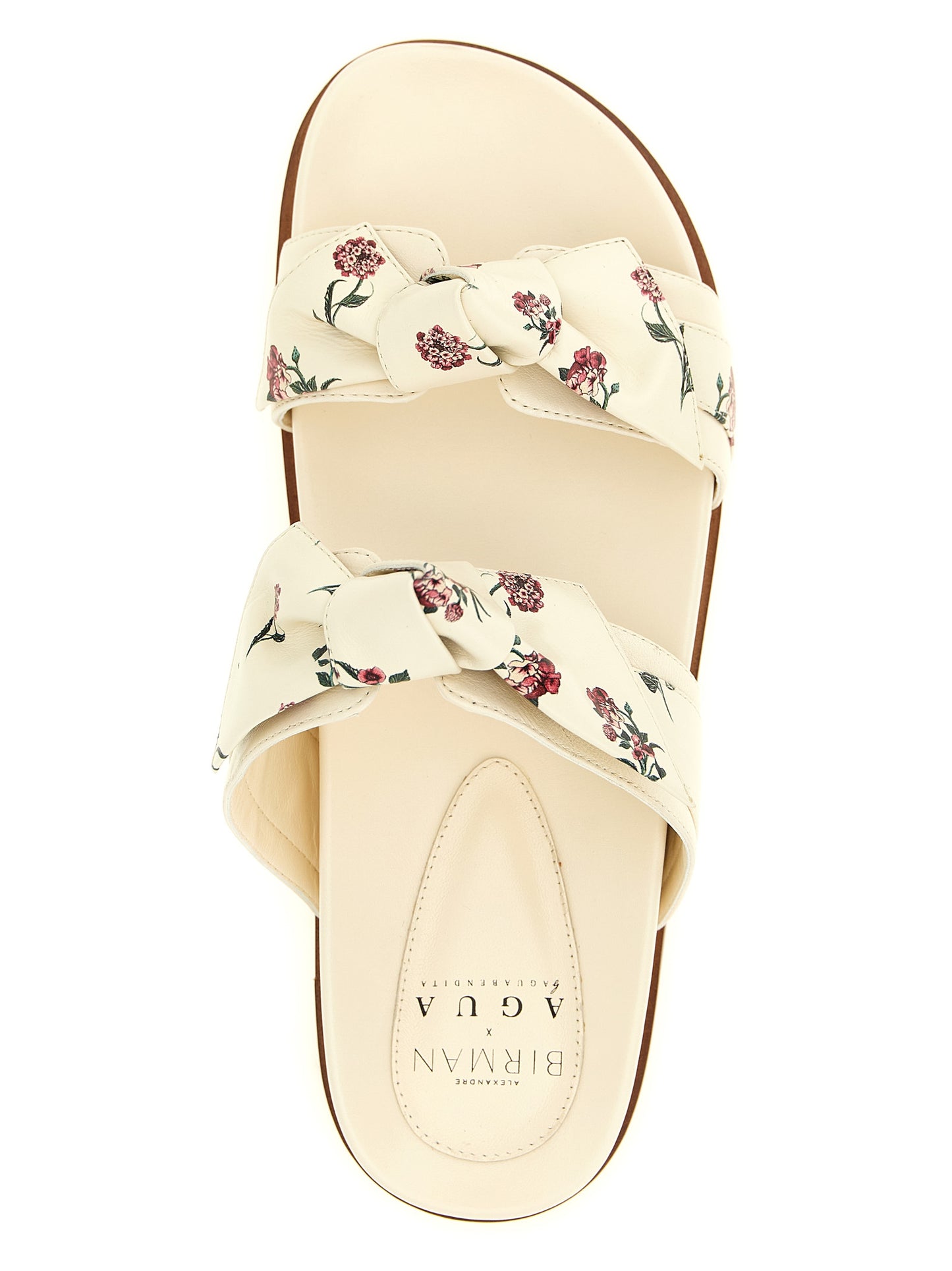 White Cowhide Slides