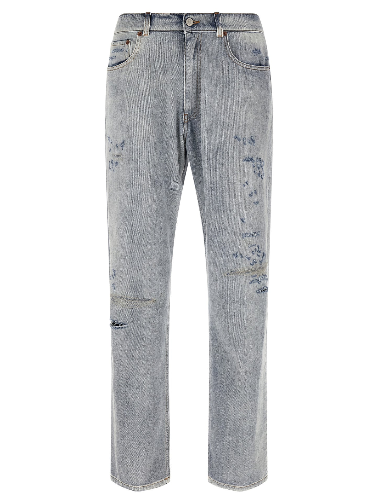 Blue Cotton Relaxed Fit Jeans