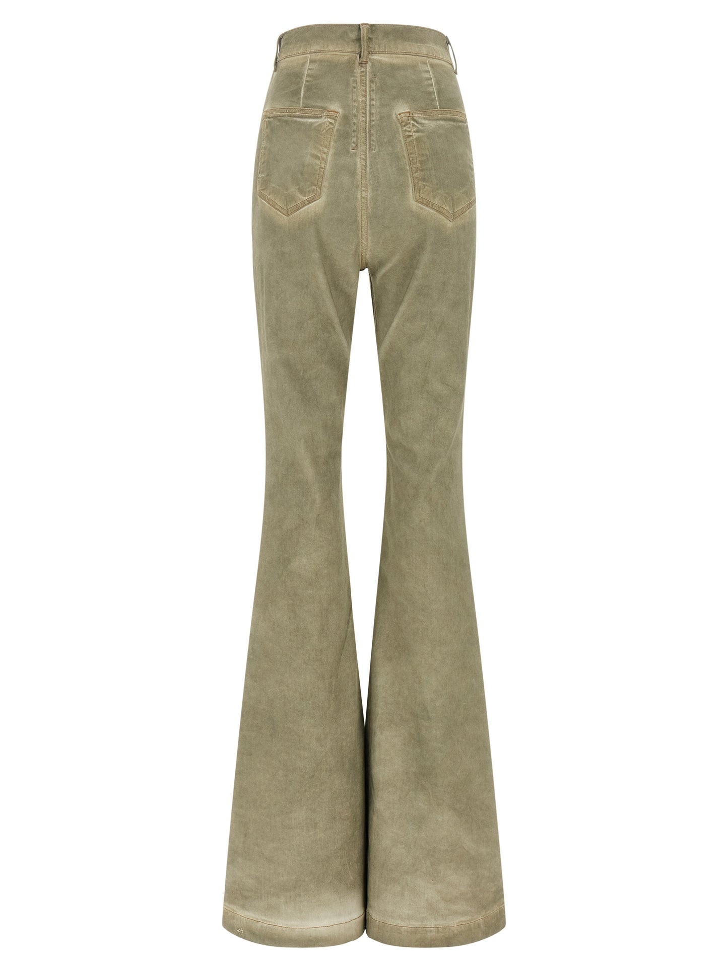 Beige Cotton Bootcut Jeans