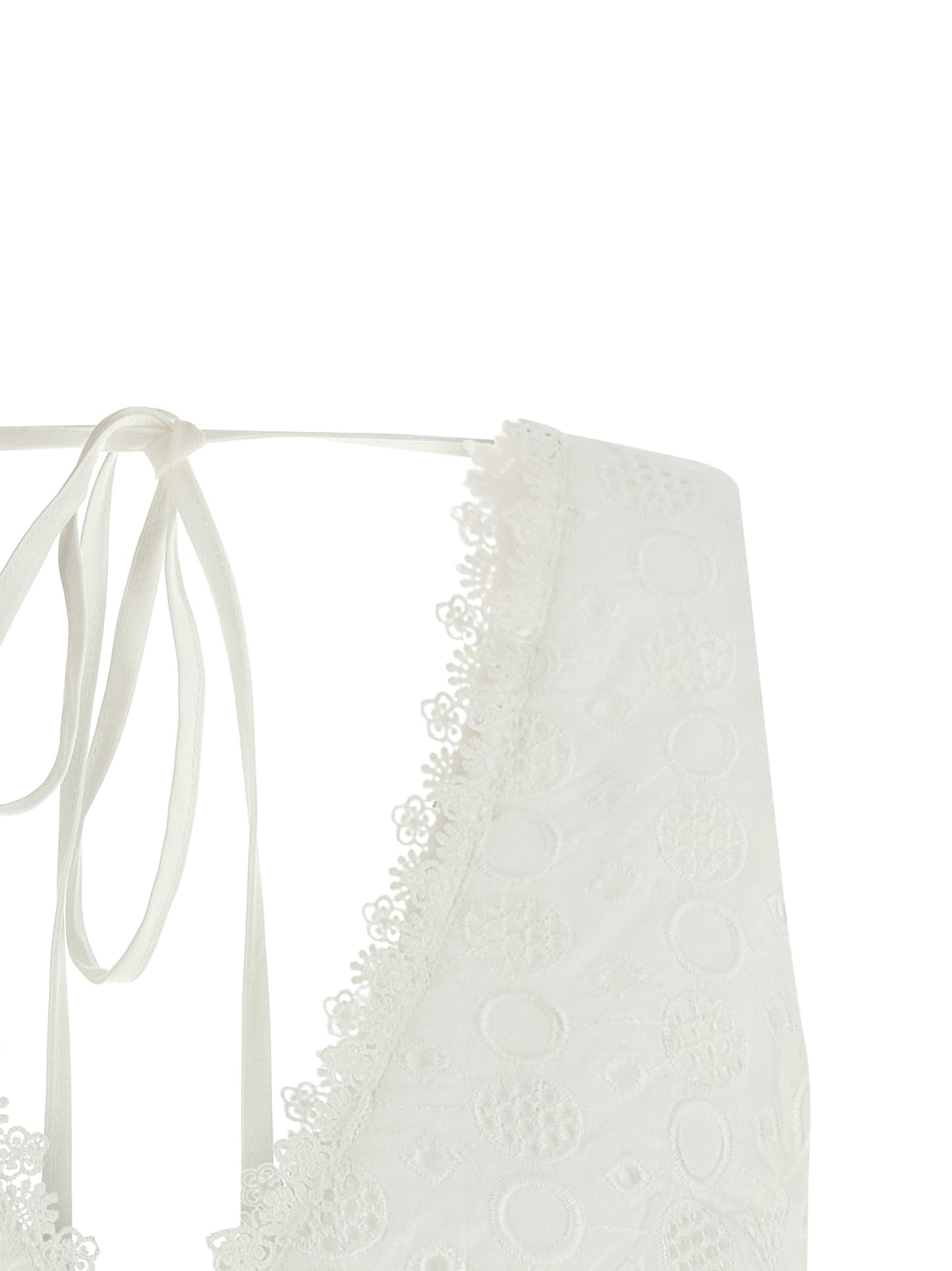 White Cotton Sleeveles T-Shirt