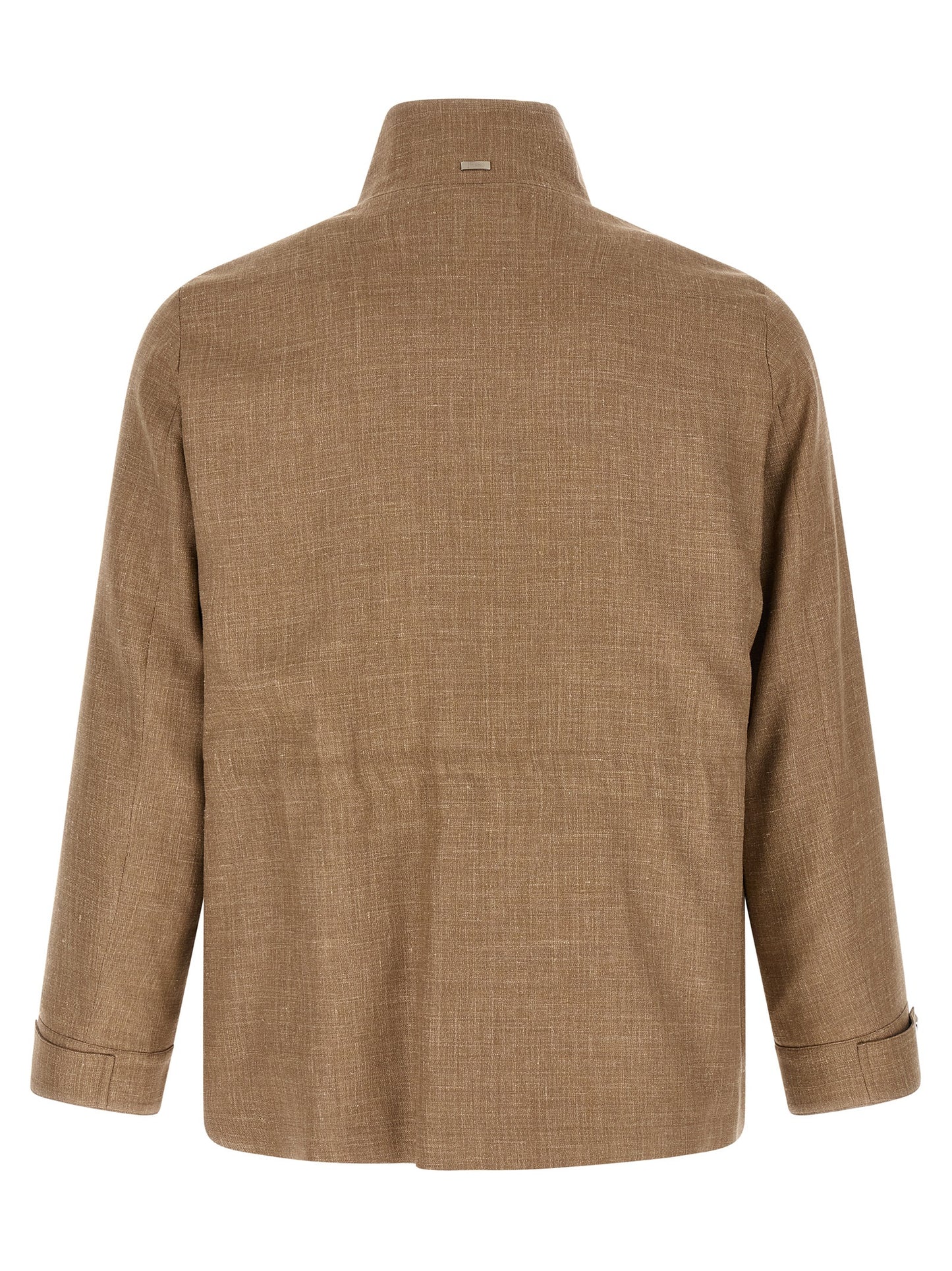 Beige Wool Full-Length Jacket