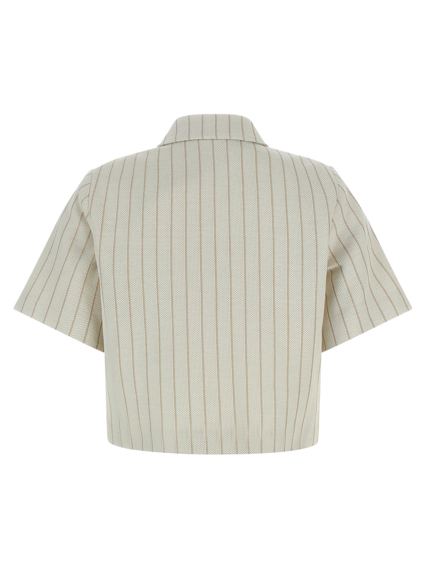 Beige Cotton Full-Length Jacket