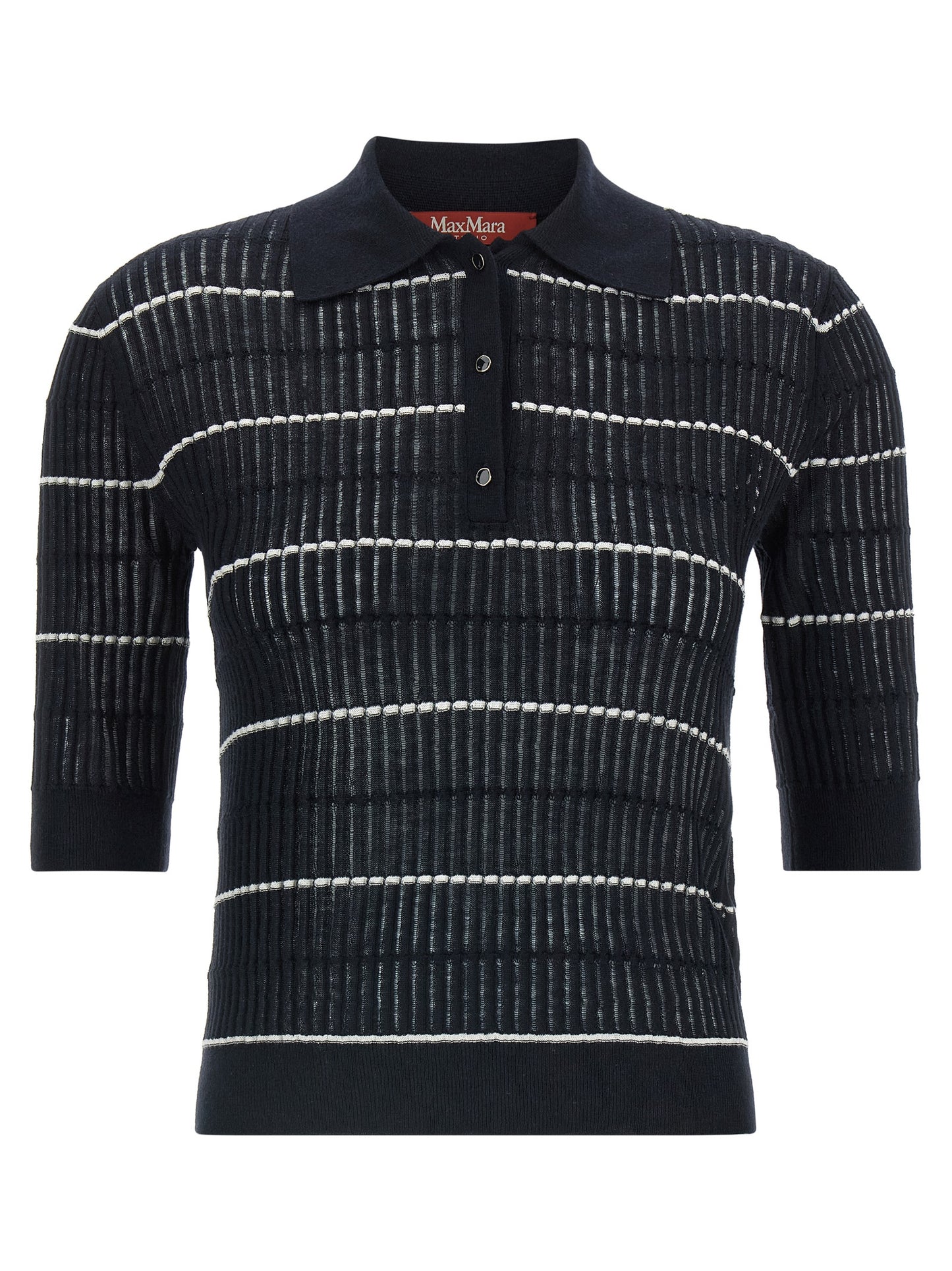 Blue Silk Polo Shirt