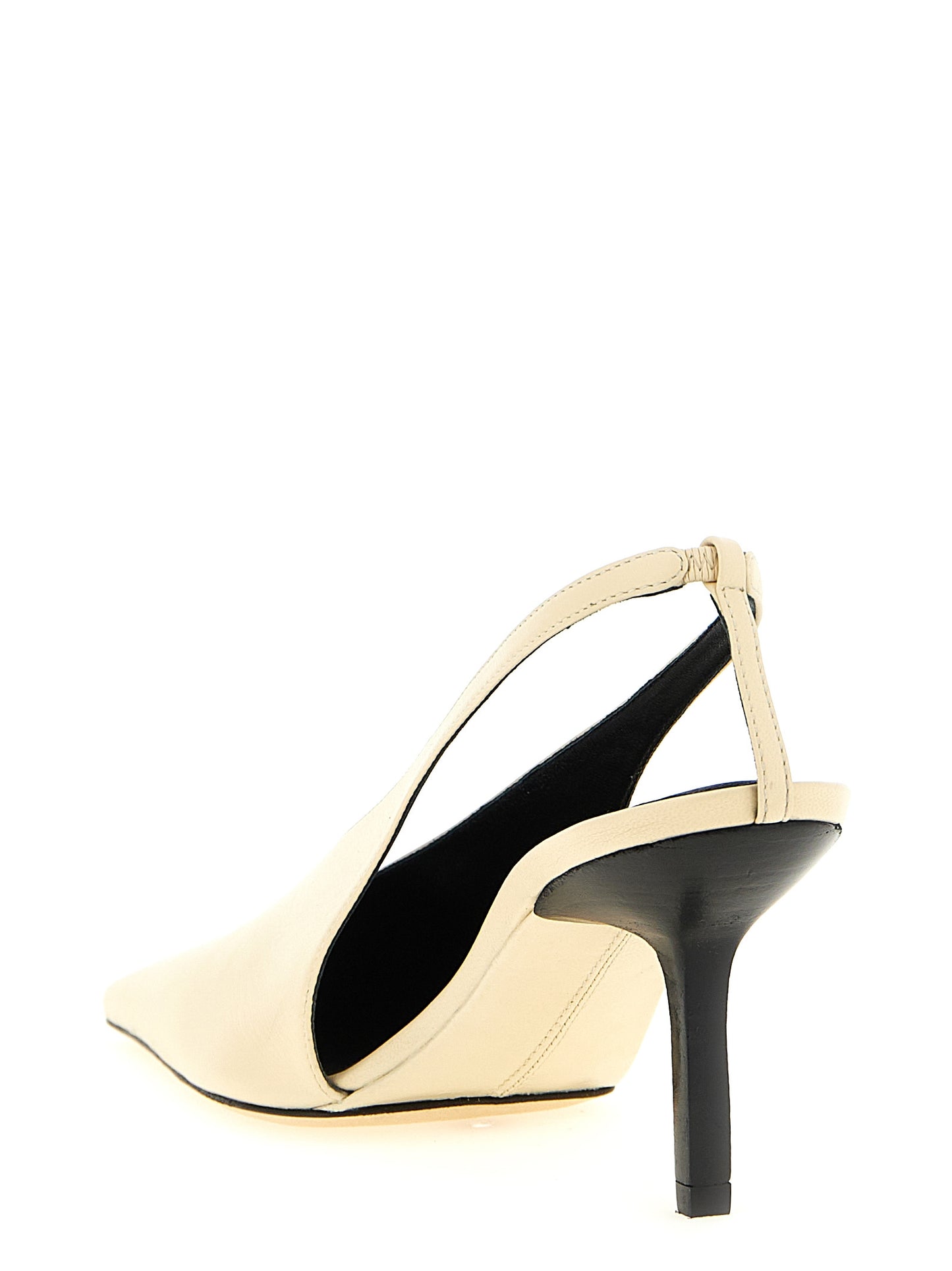 Beige Lambskin High Heel Pumps