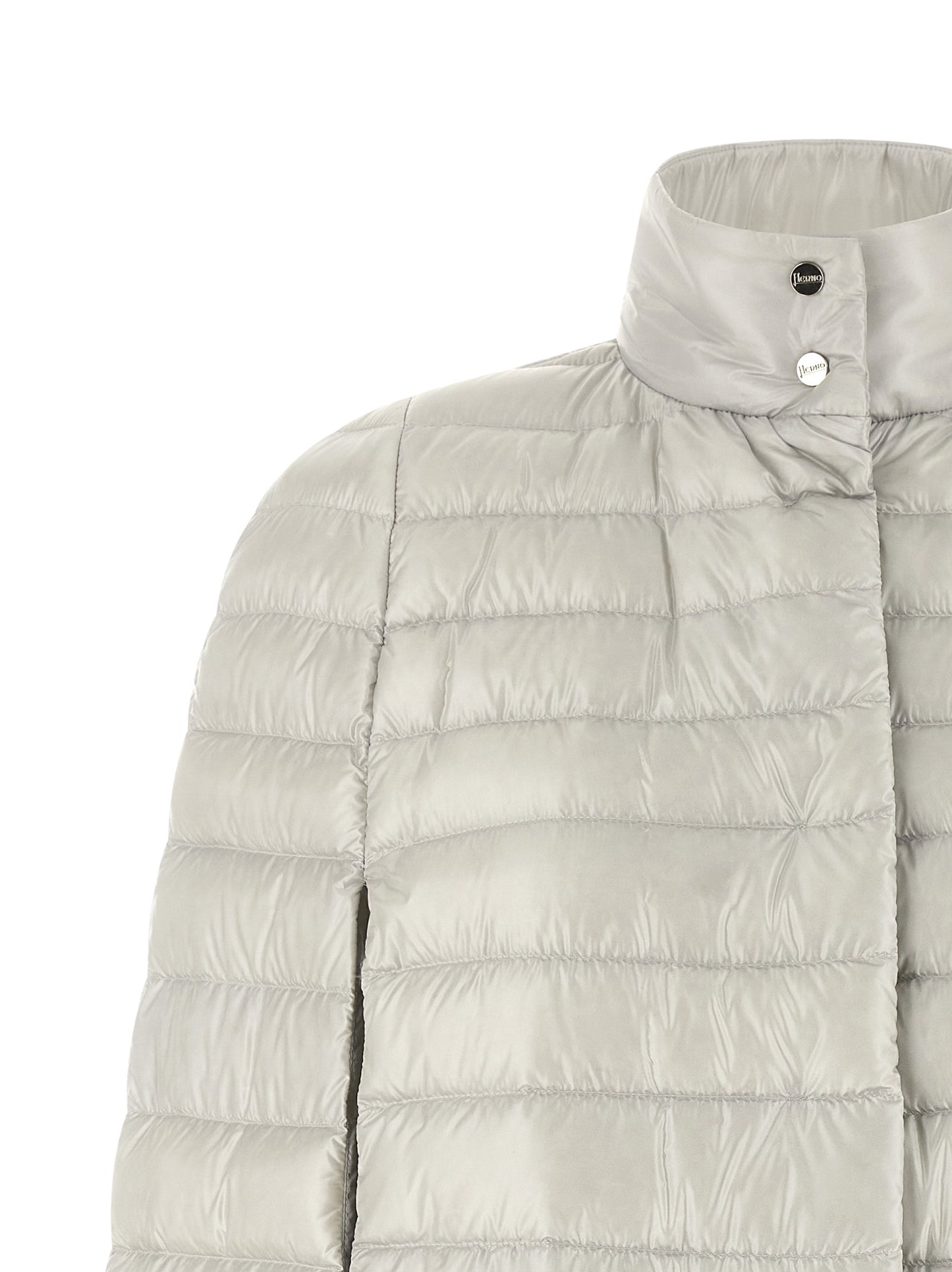 Gray Polyamide Full-Length Jacket