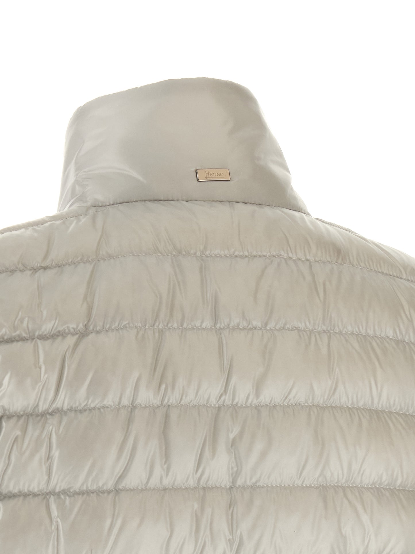 Gray Polyamide Full-Length Jacket
