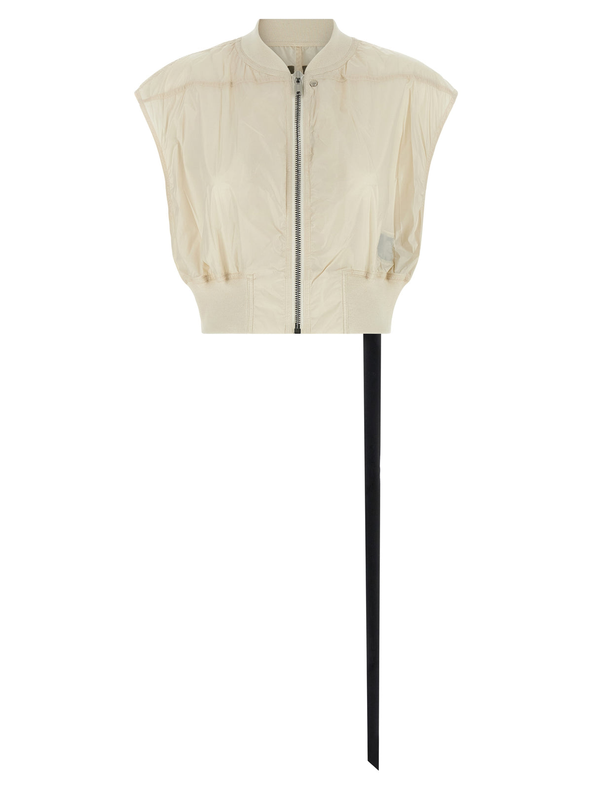 Beige Nylon Sleeveless Jacket