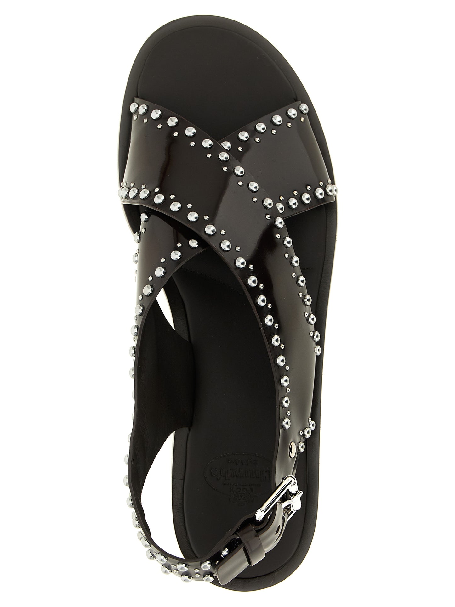 Brown Calfskin Flat Sandals
