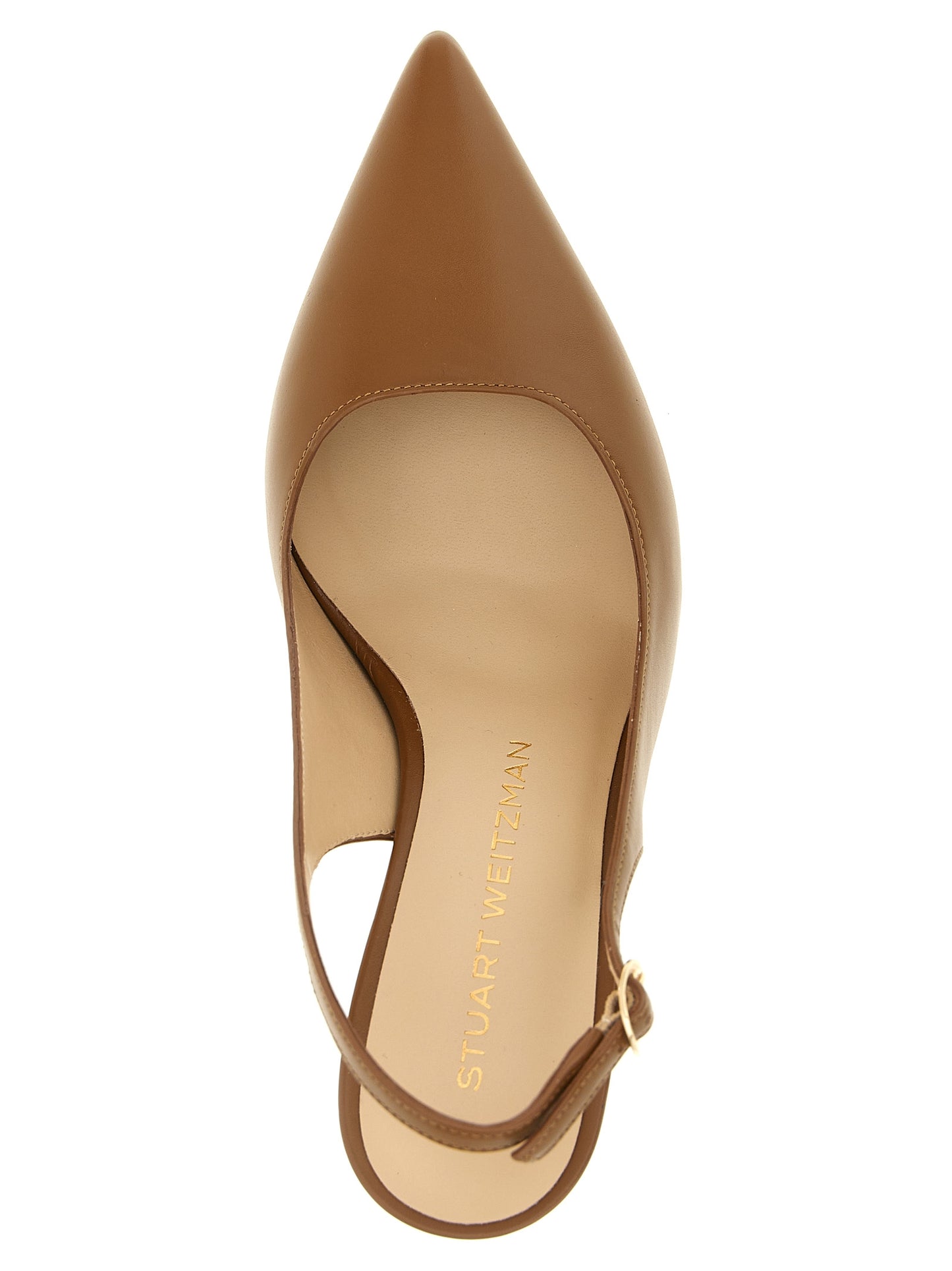 Brown Calfskin Mid Heel Pumps