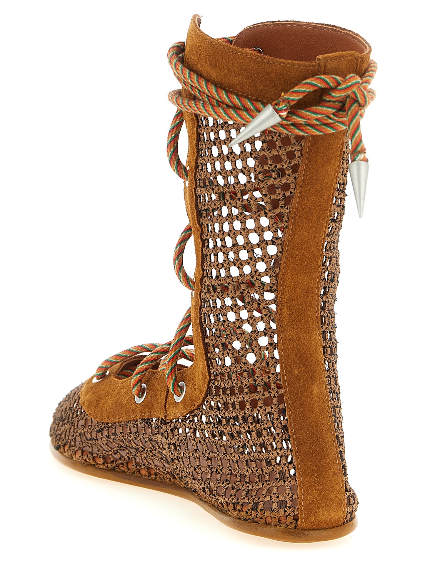 Brown Polyester Ankle Boots