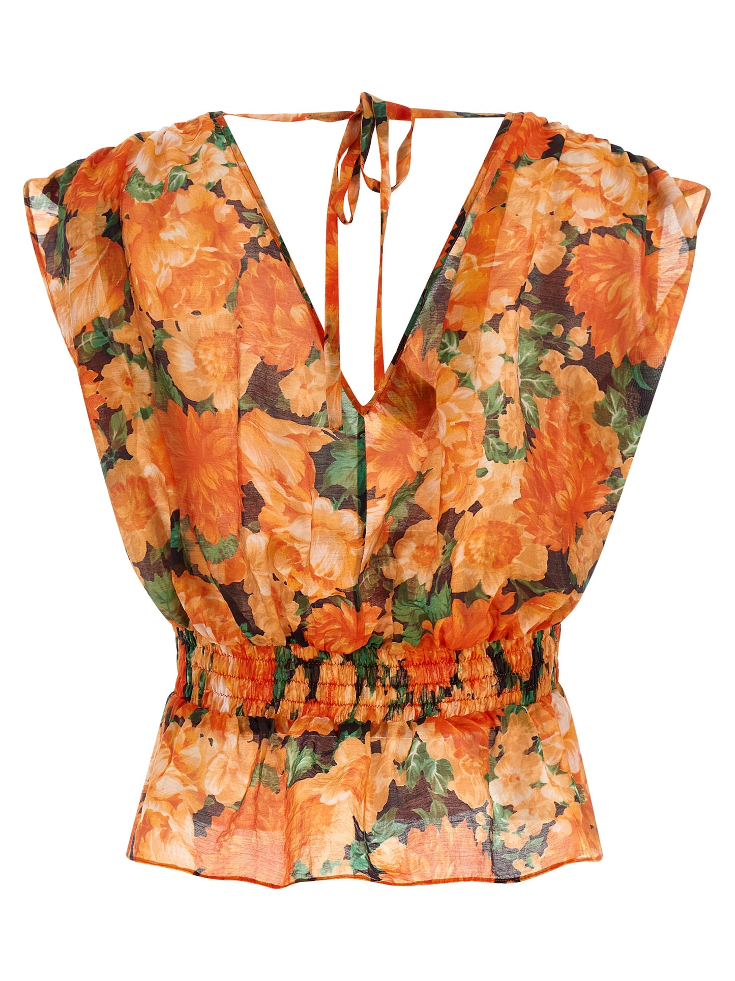 Orange Lyocell Pattern Shirt
