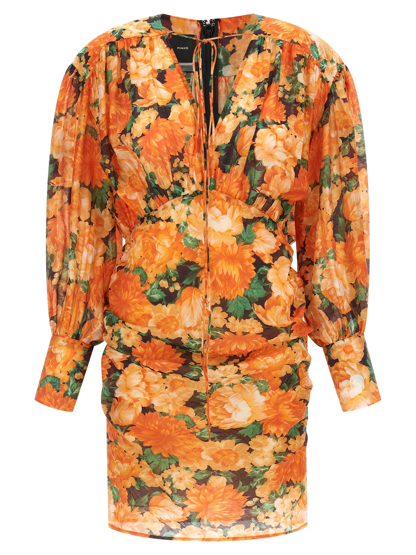 Orange Lyocell Short Dress