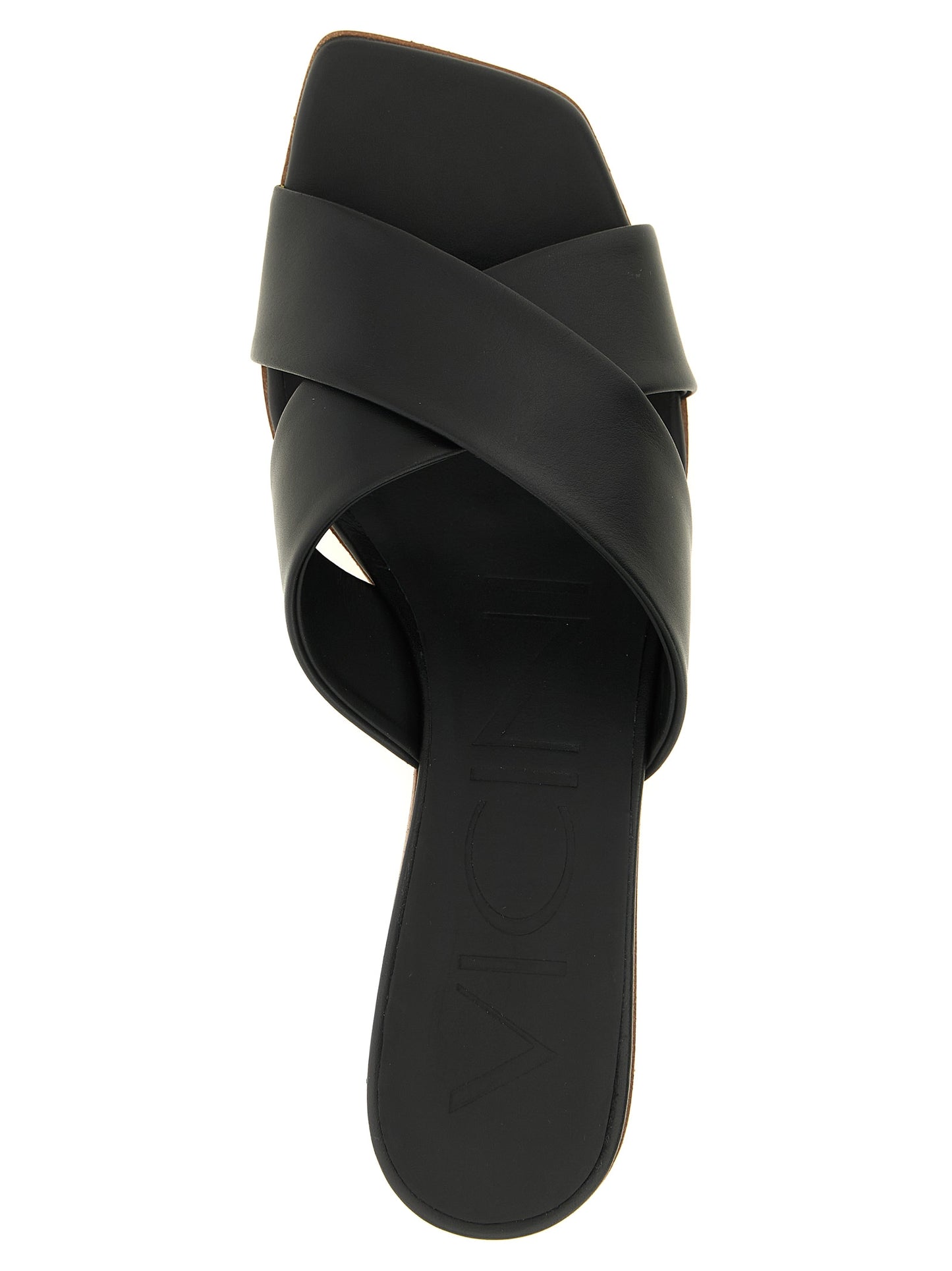 Black Calfskin Mid Heel Pumps