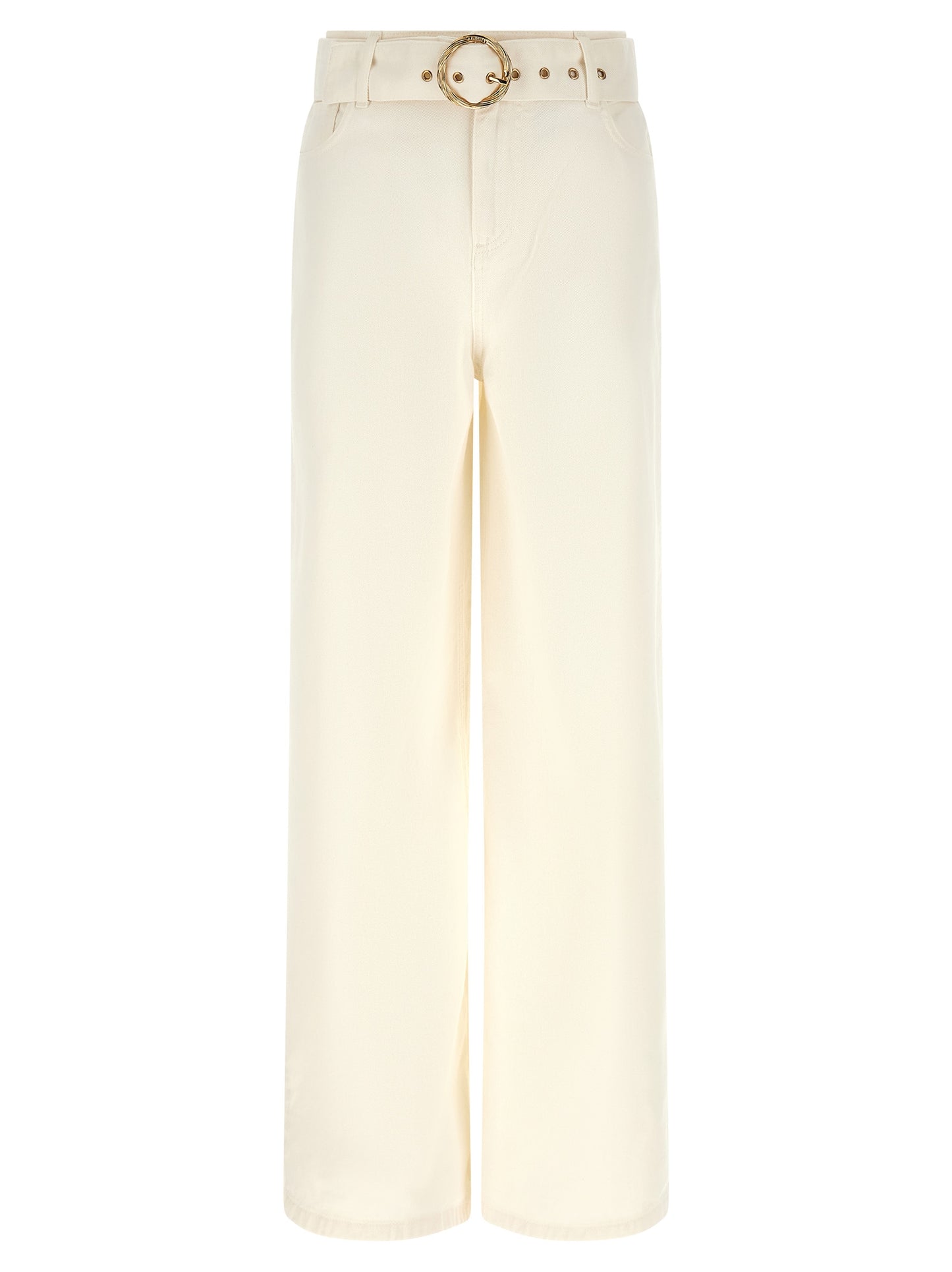 White Cotton Flared Jeans
