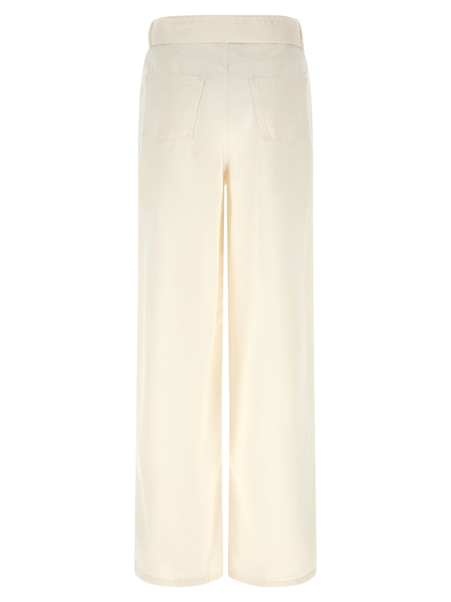 White Cotton Flared Jeans