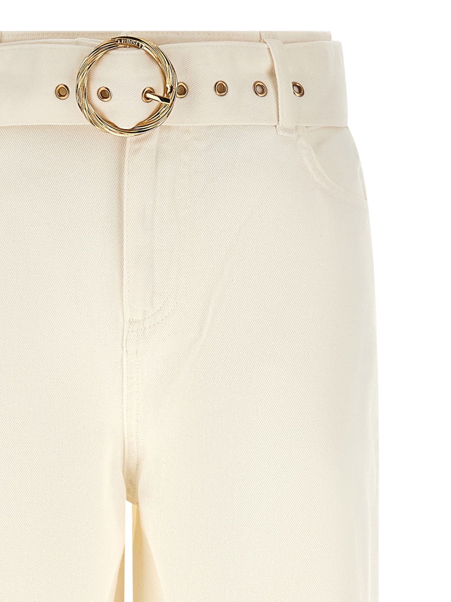 White Cotton Flared Jeans