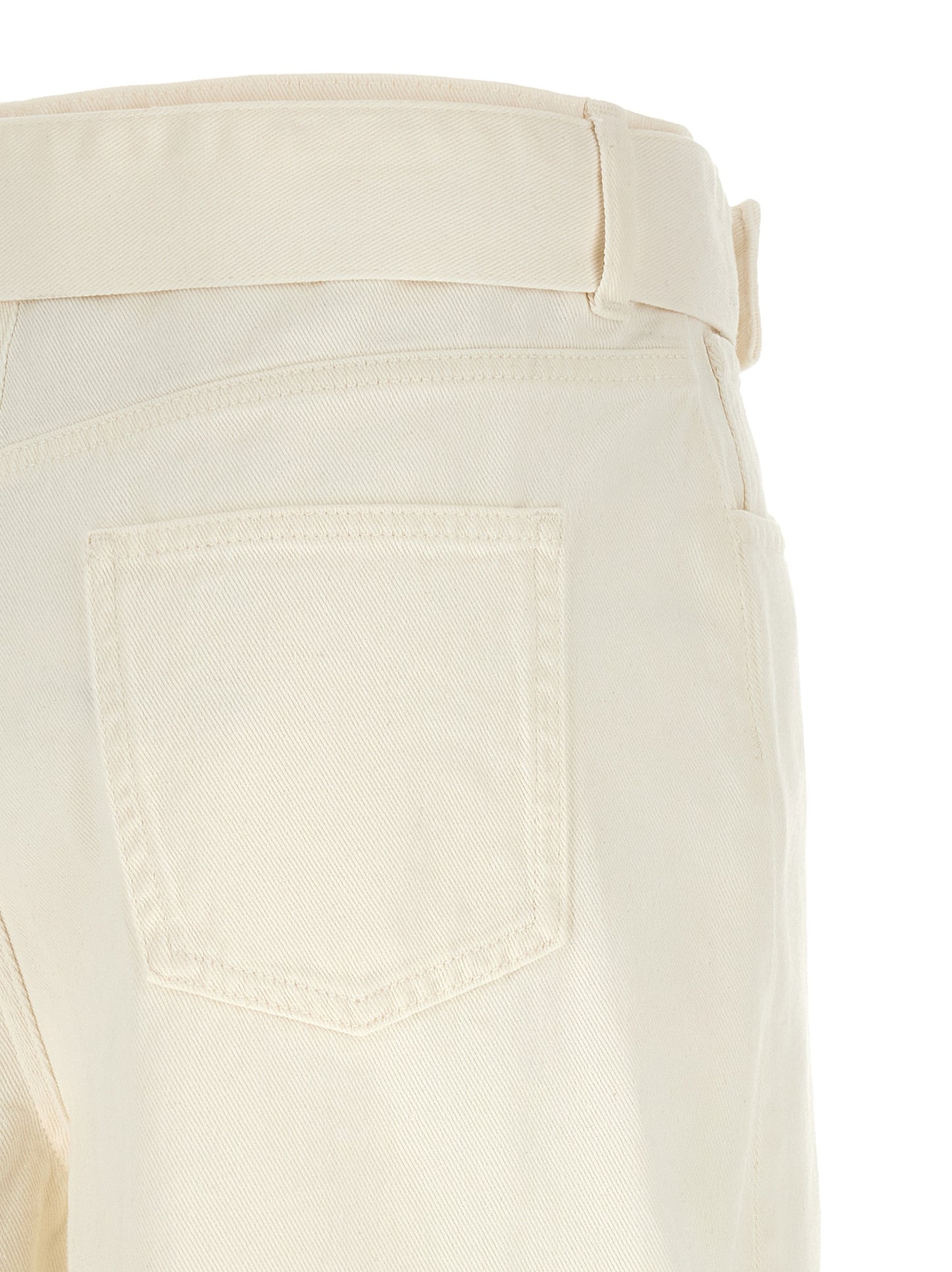 White Cotton Flared Jeans