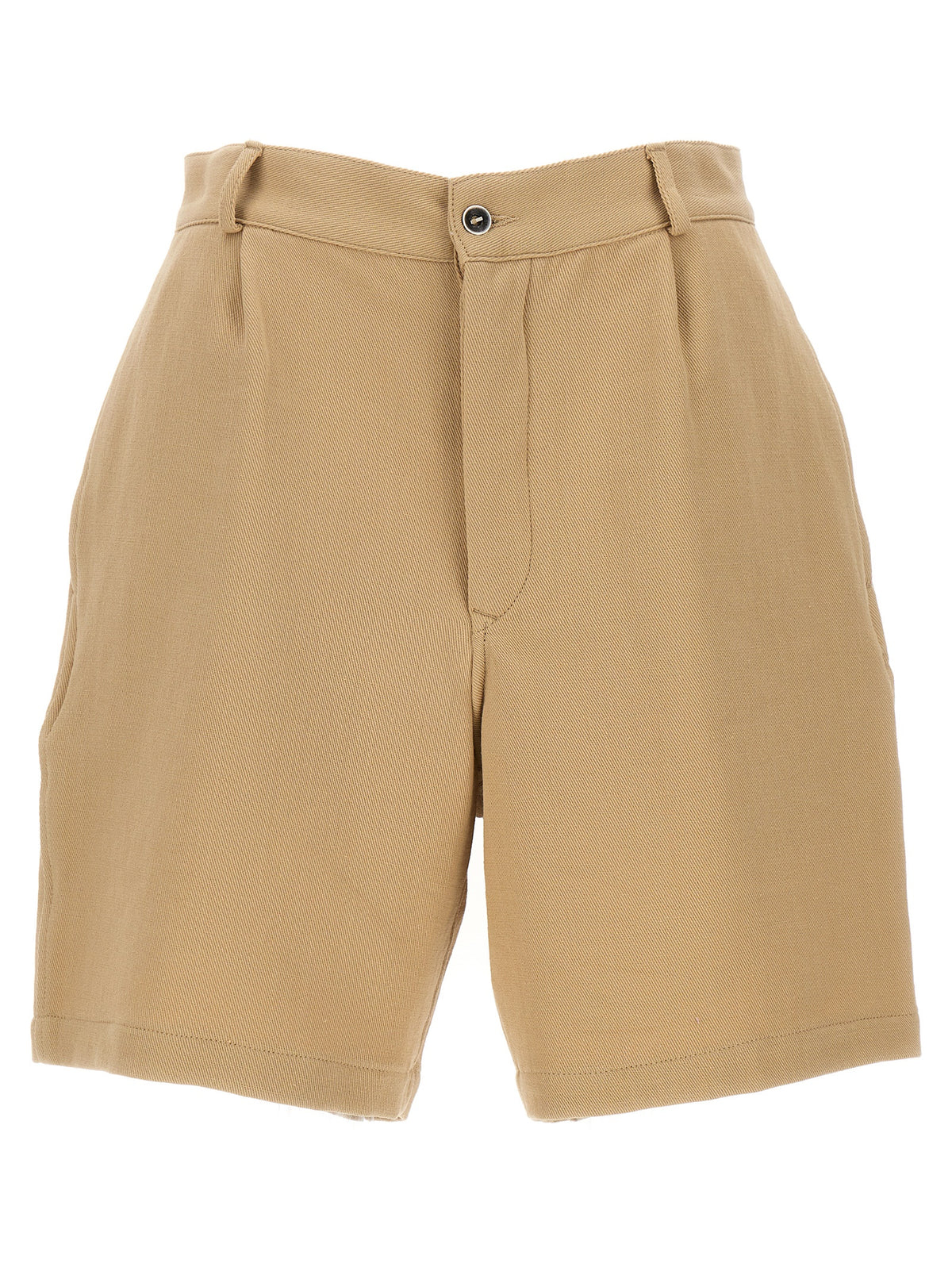 Beige Cotton Bermuda Shorts