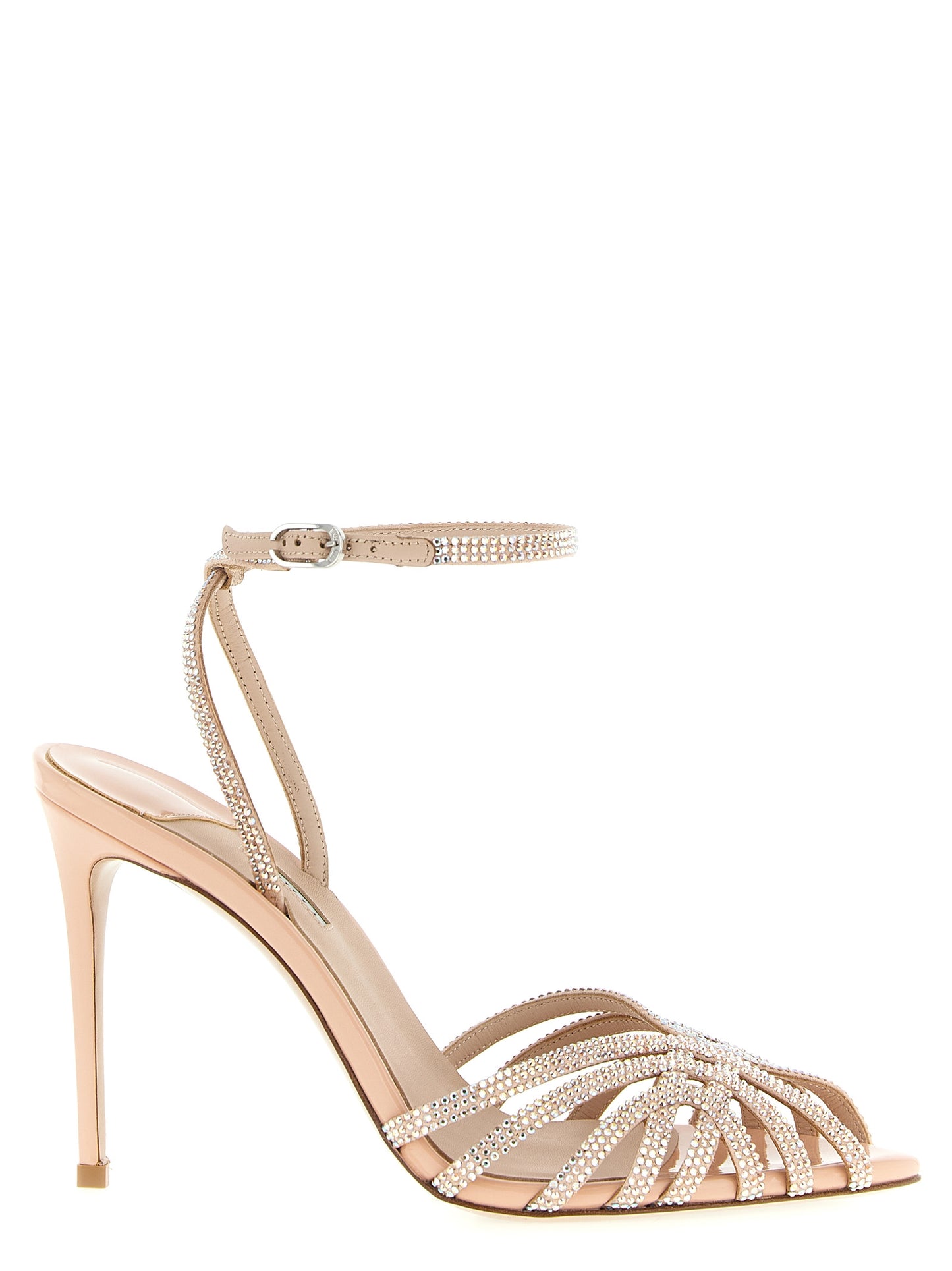 Multicolor Goatskin Stiletto Heel Sandals