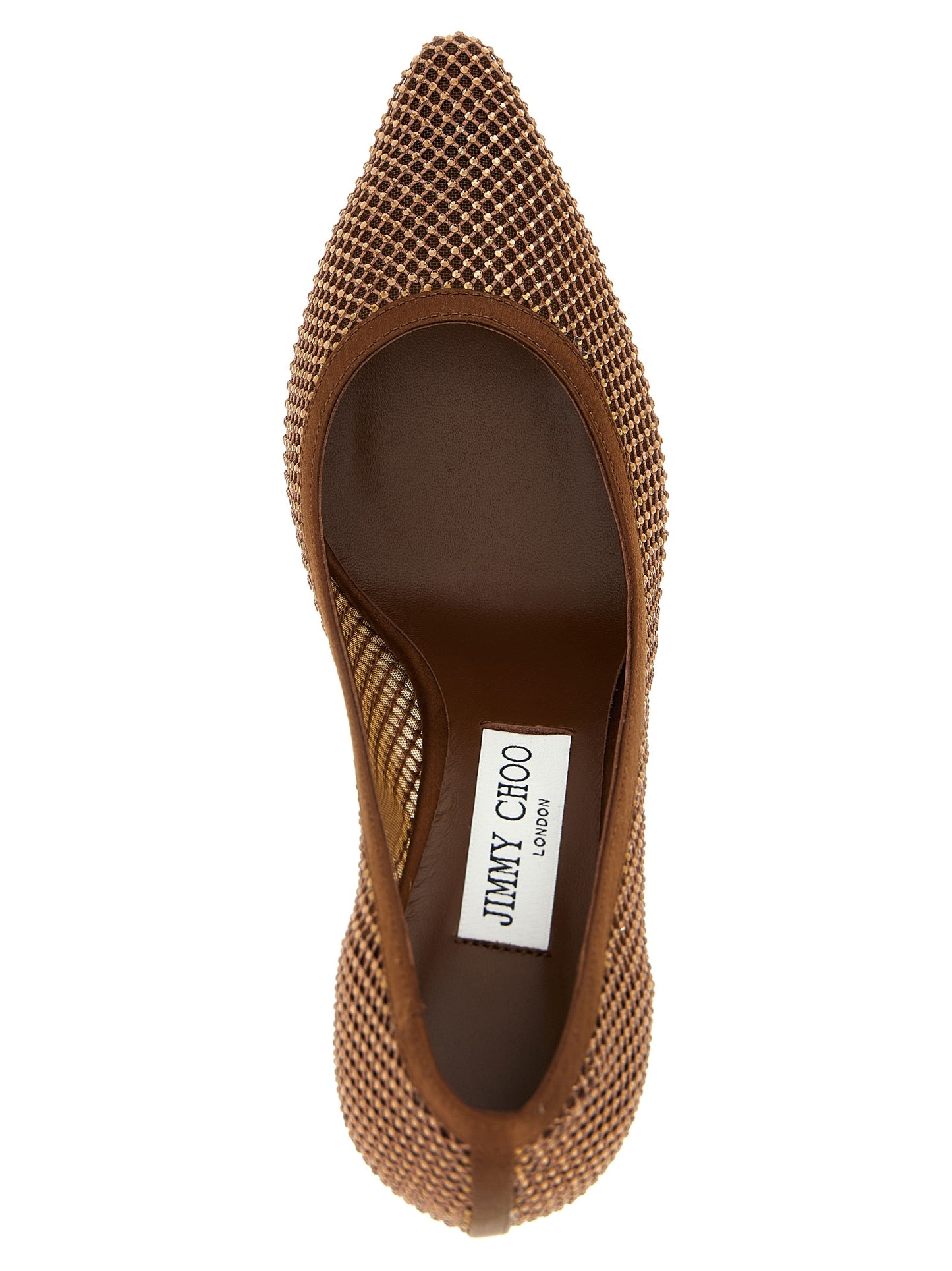 Brown Tencel High Heel Pumps