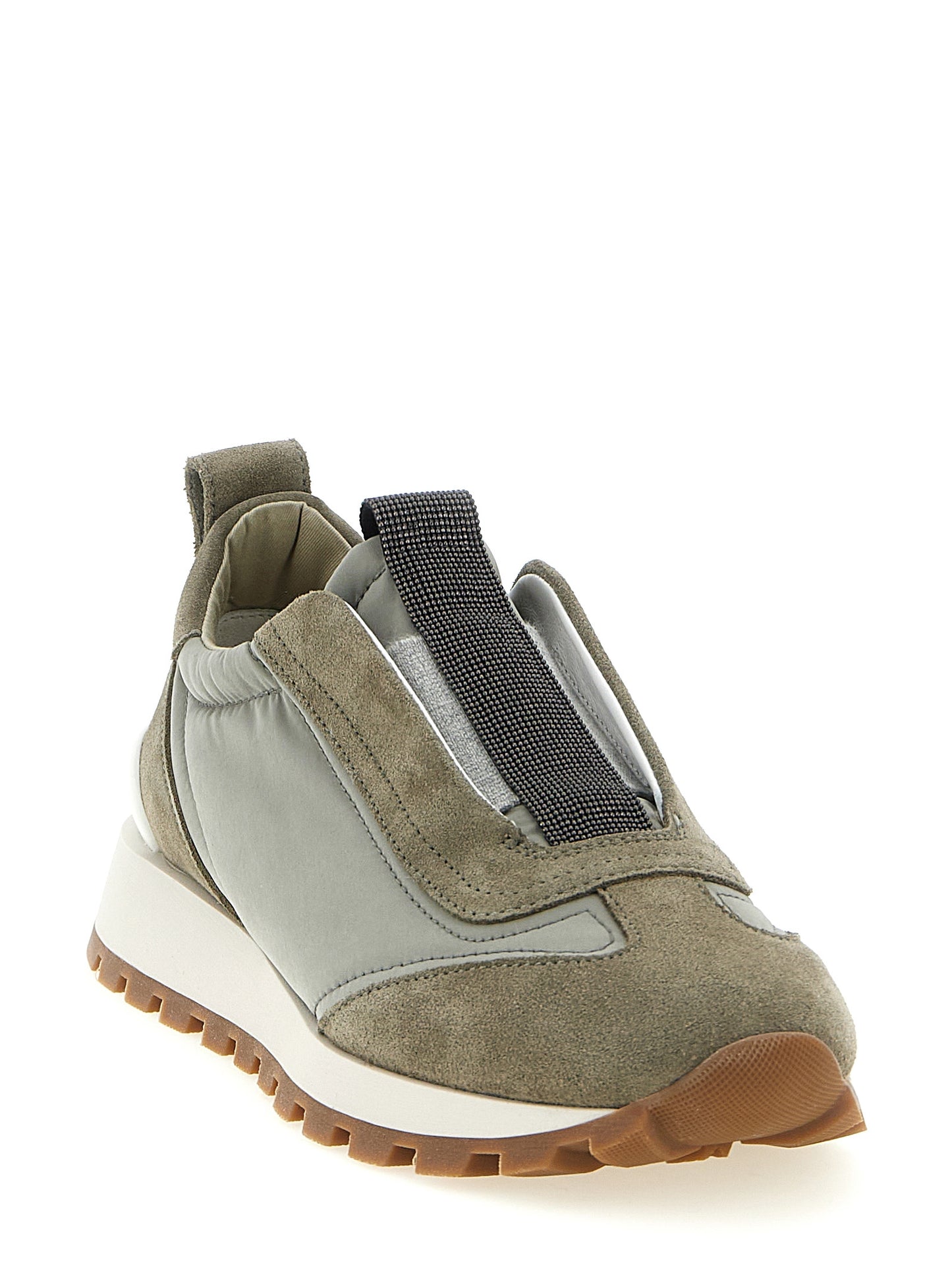 Bicolor Polyester Athletic Sneakers