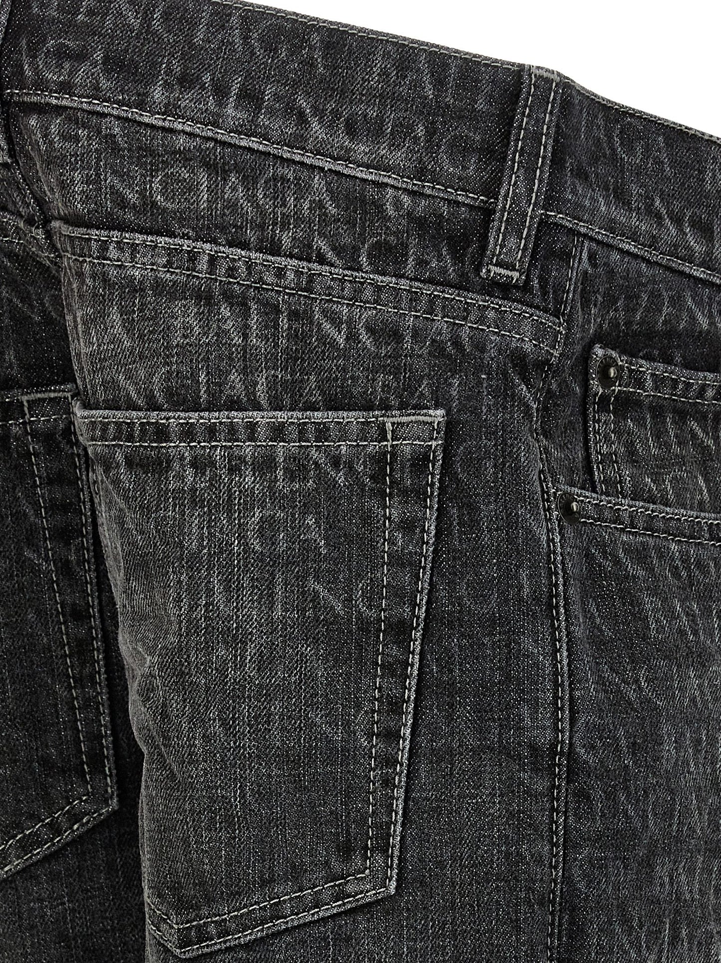 Black Cotton Flared Jeans