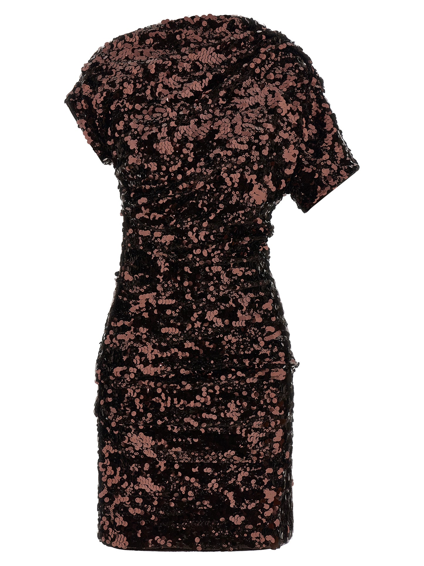 Brown Polyester Short Dress