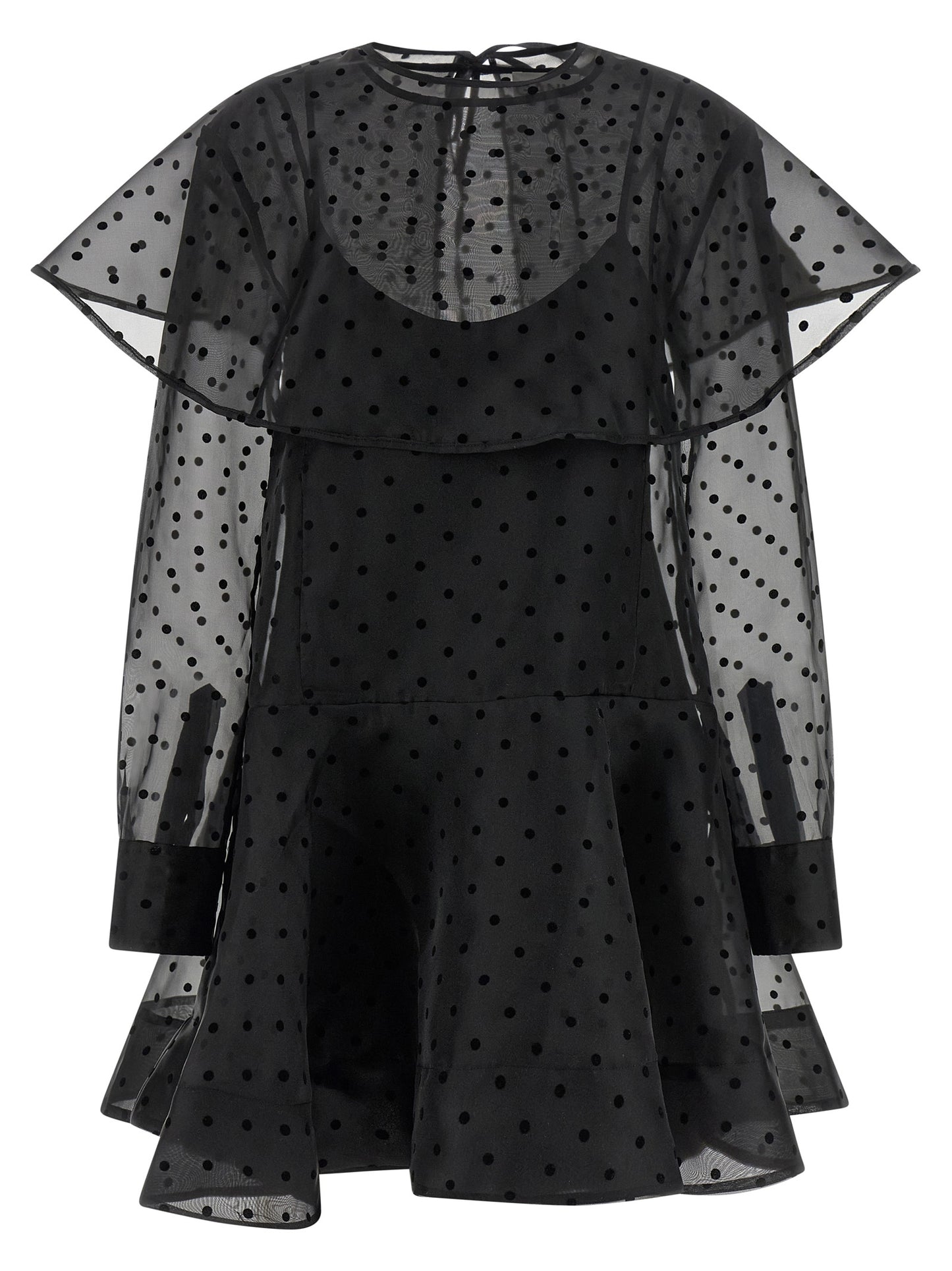 Black Recycled Polyester Short Dress