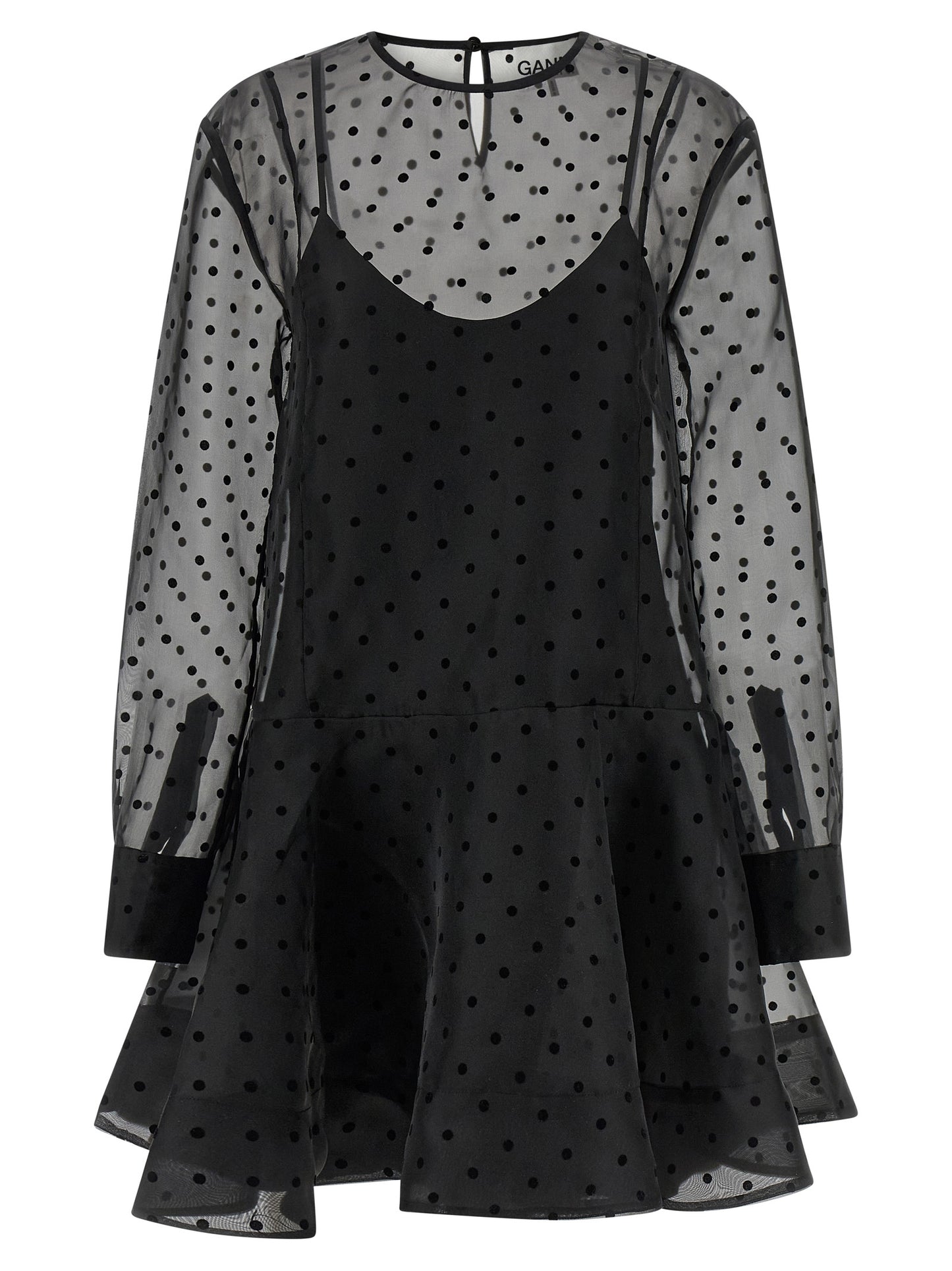 Black Recycled Polyester Short Dress