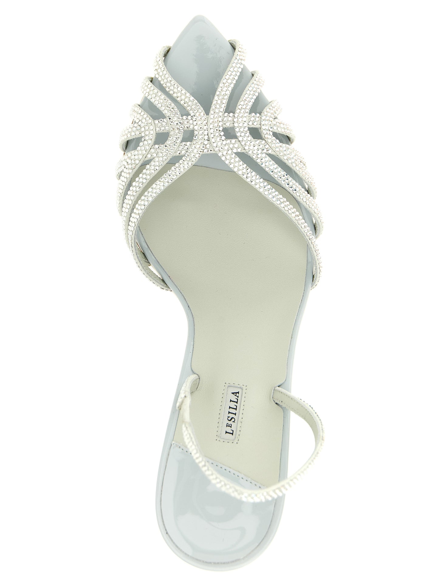 Gray Goatskin Stiletto Heel Sandals