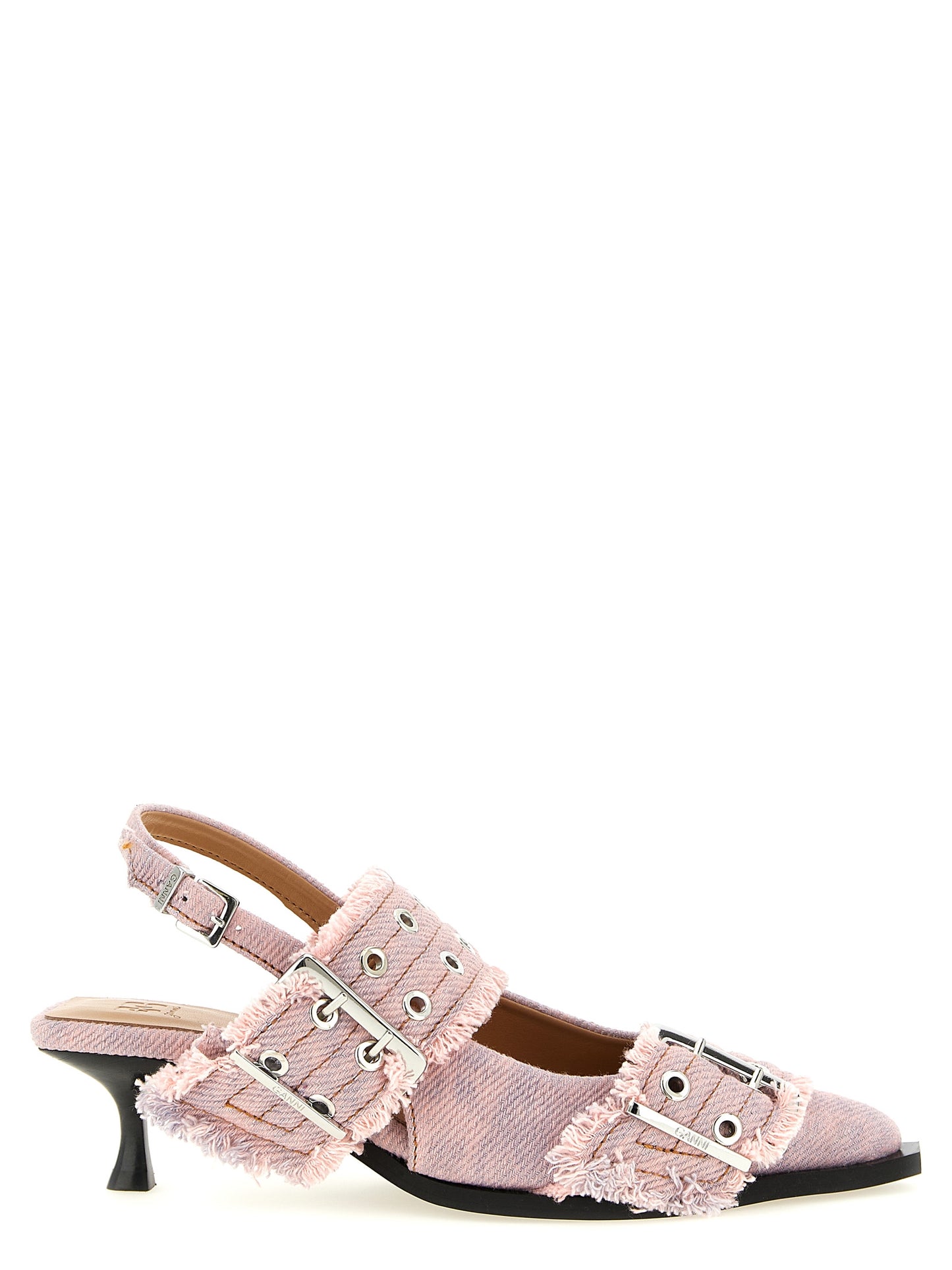 Multicolor Organic Cotton Mid Heel Pumps