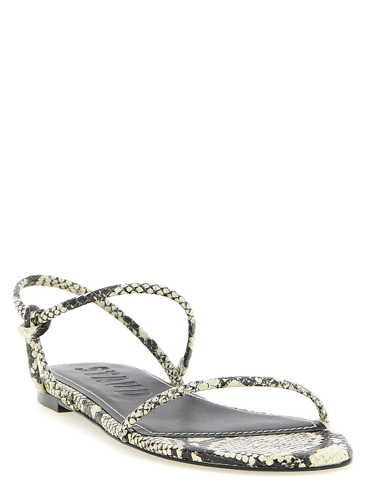 Bicolor Cowhide Flat Sandals