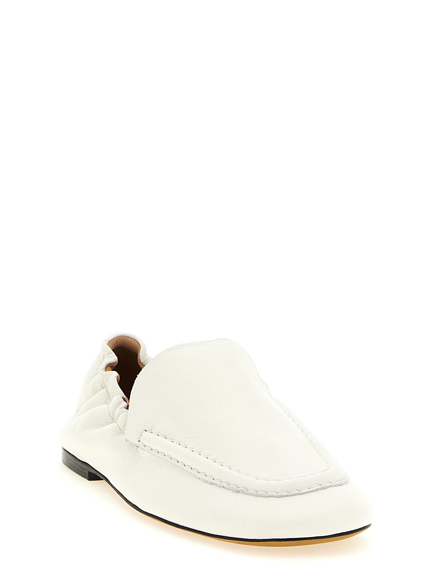 White Lamb Leather Slip-On Loafers