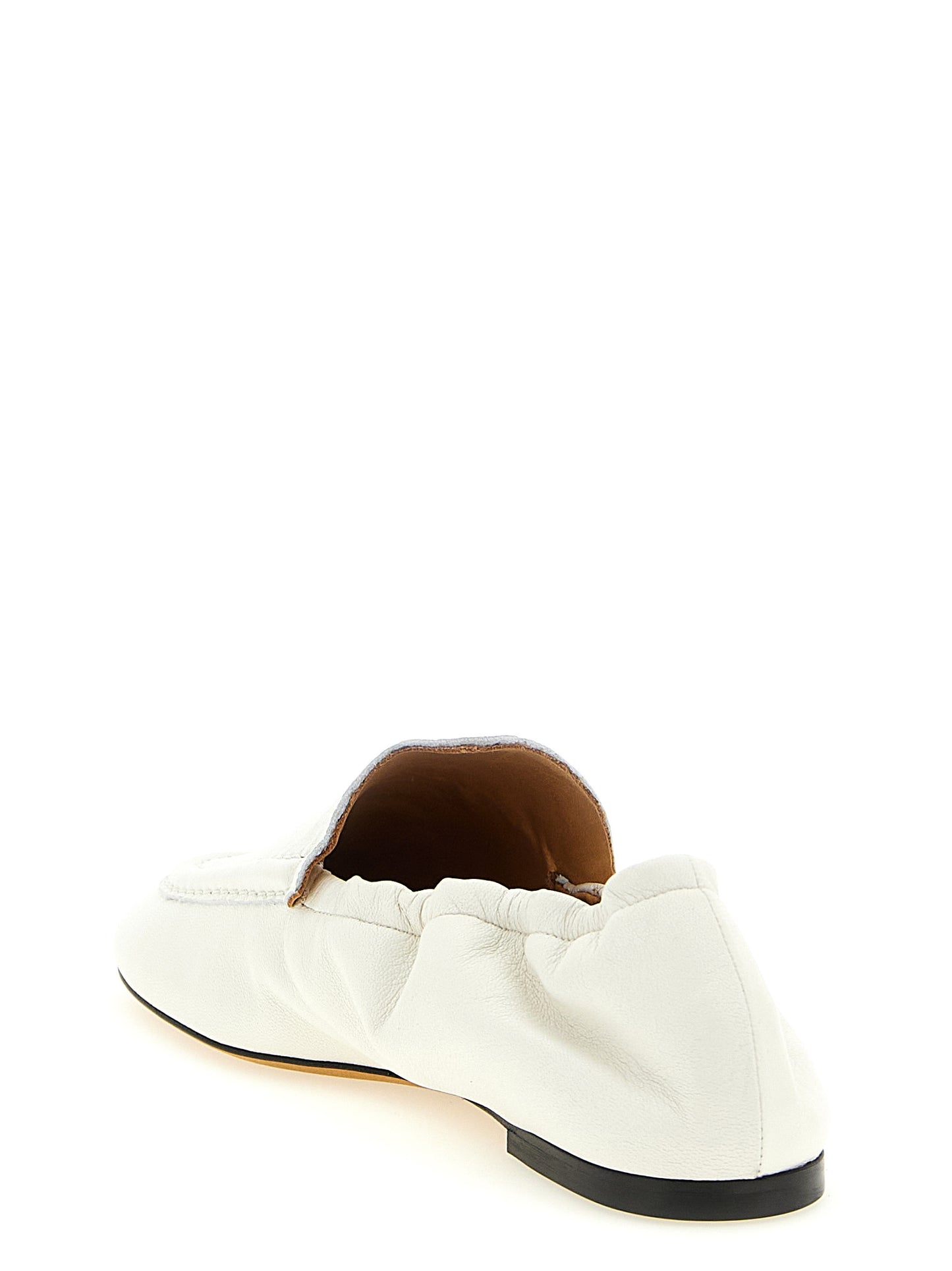 White Lamb Leather Slip-On Loafers