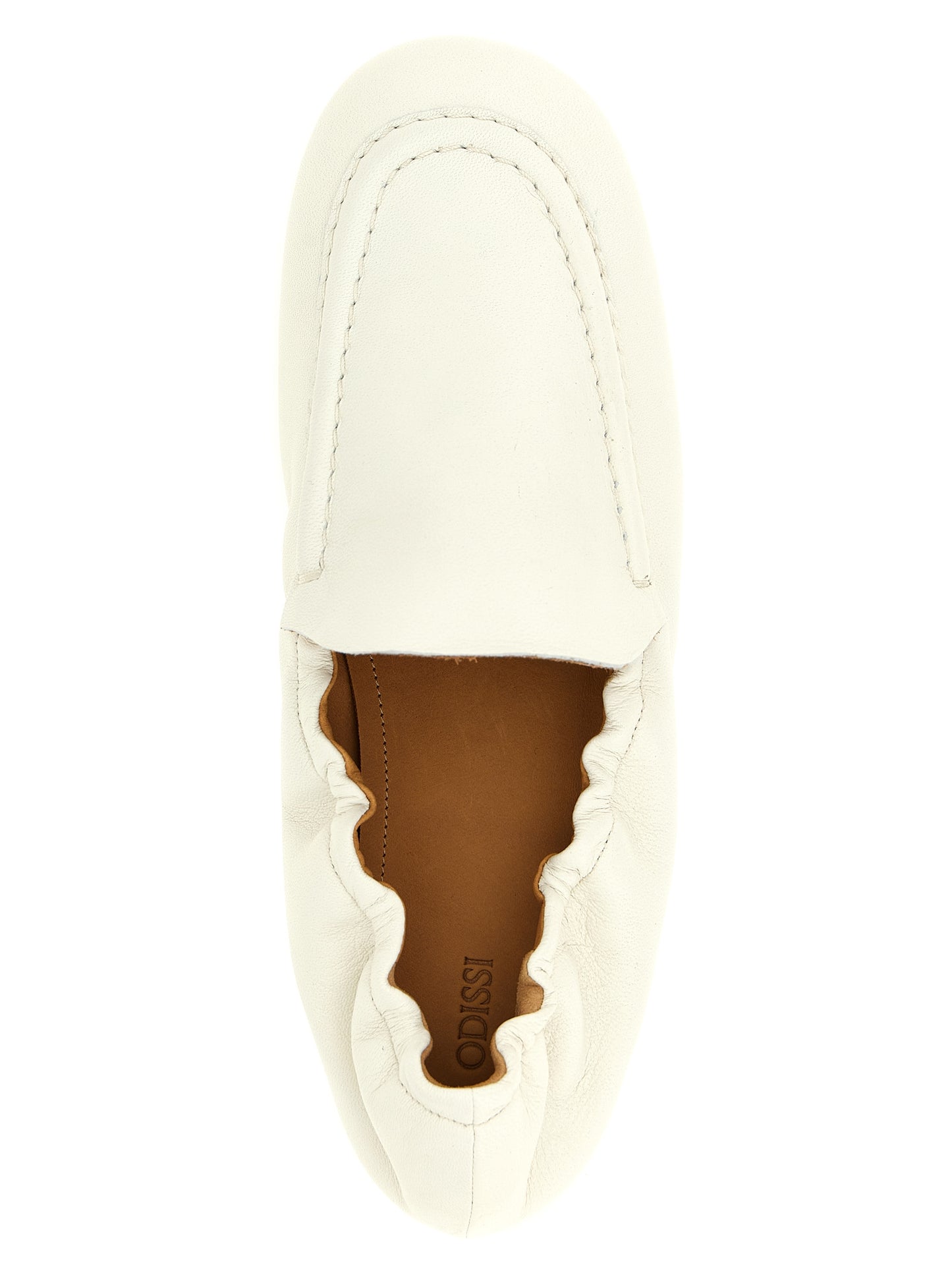 White Lamb Leather Slip-On Loafers