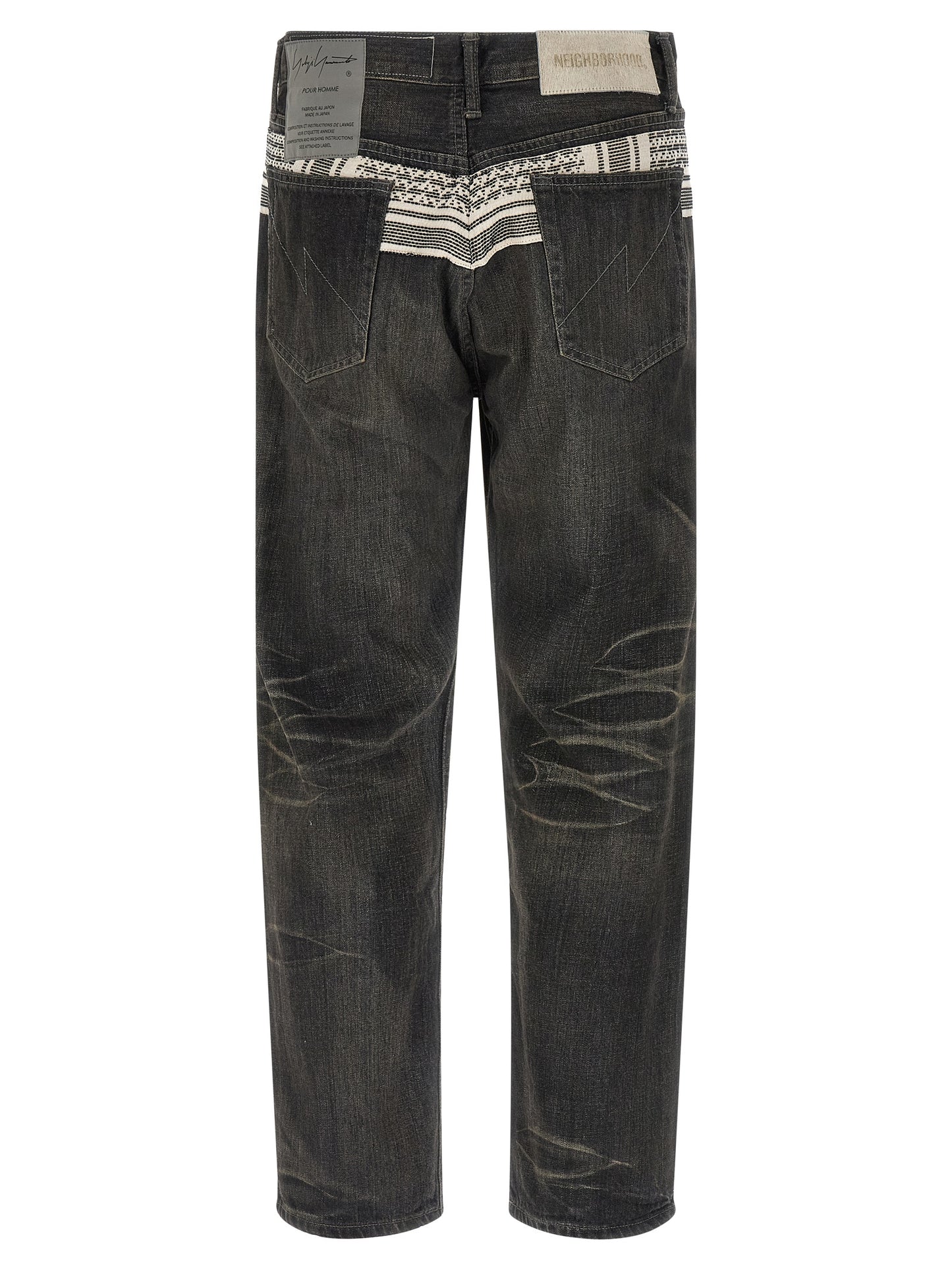 Black Cotton Tapered Jeans