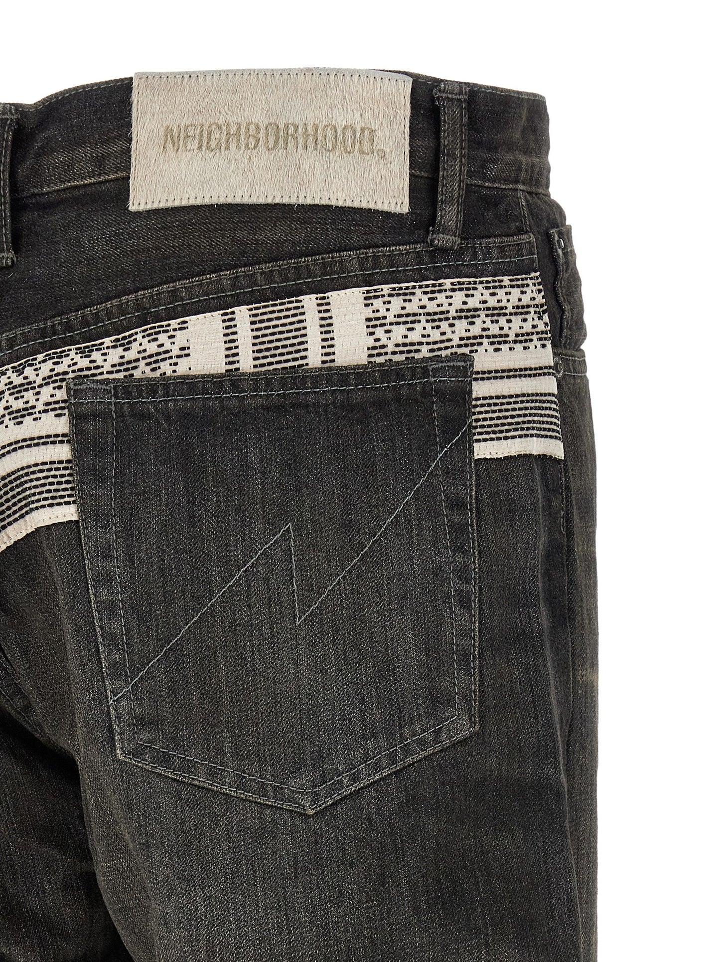 Black Cotton Tapered Jeans