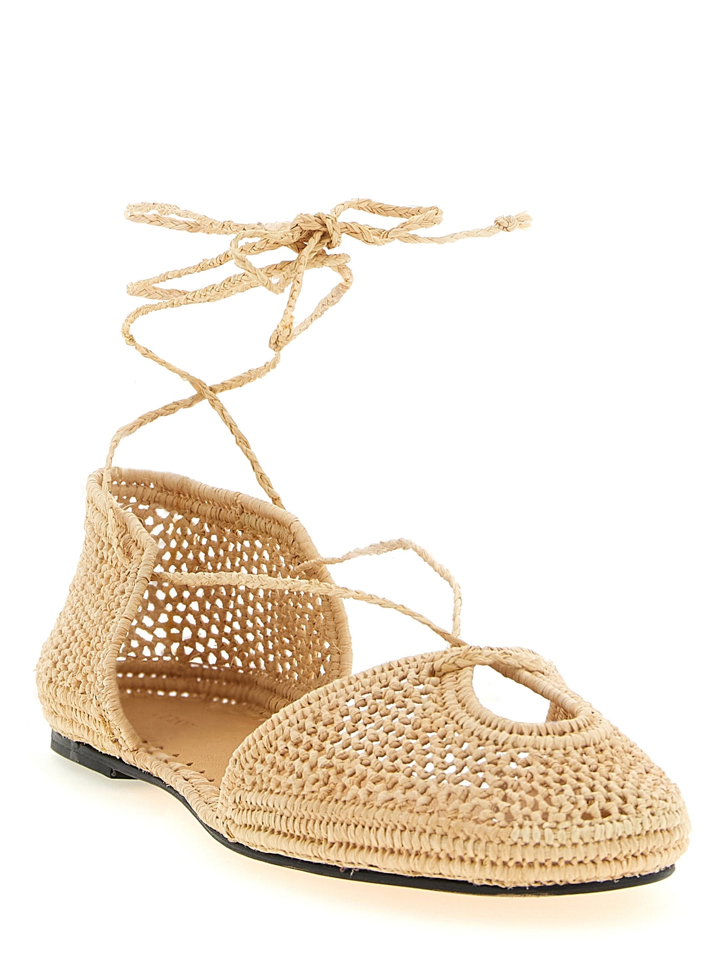 Beige Viscose Ballet Flats