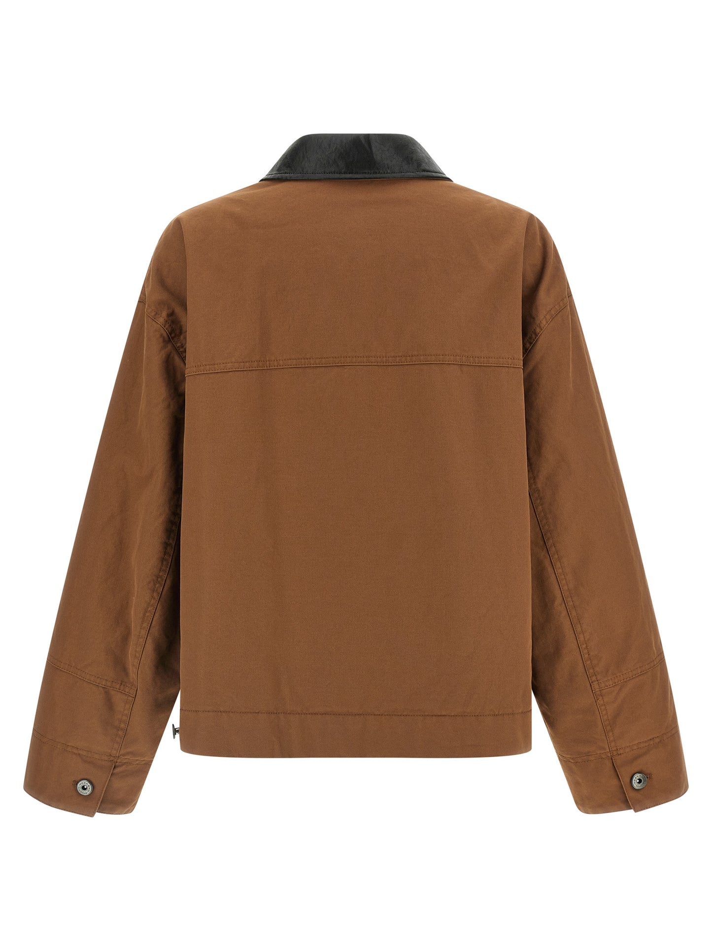 Brown Cotton Full-Length Jacket
