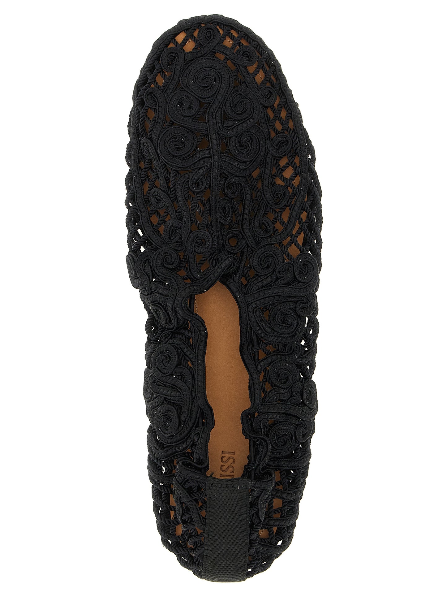 Black Polyester Ballet Flats