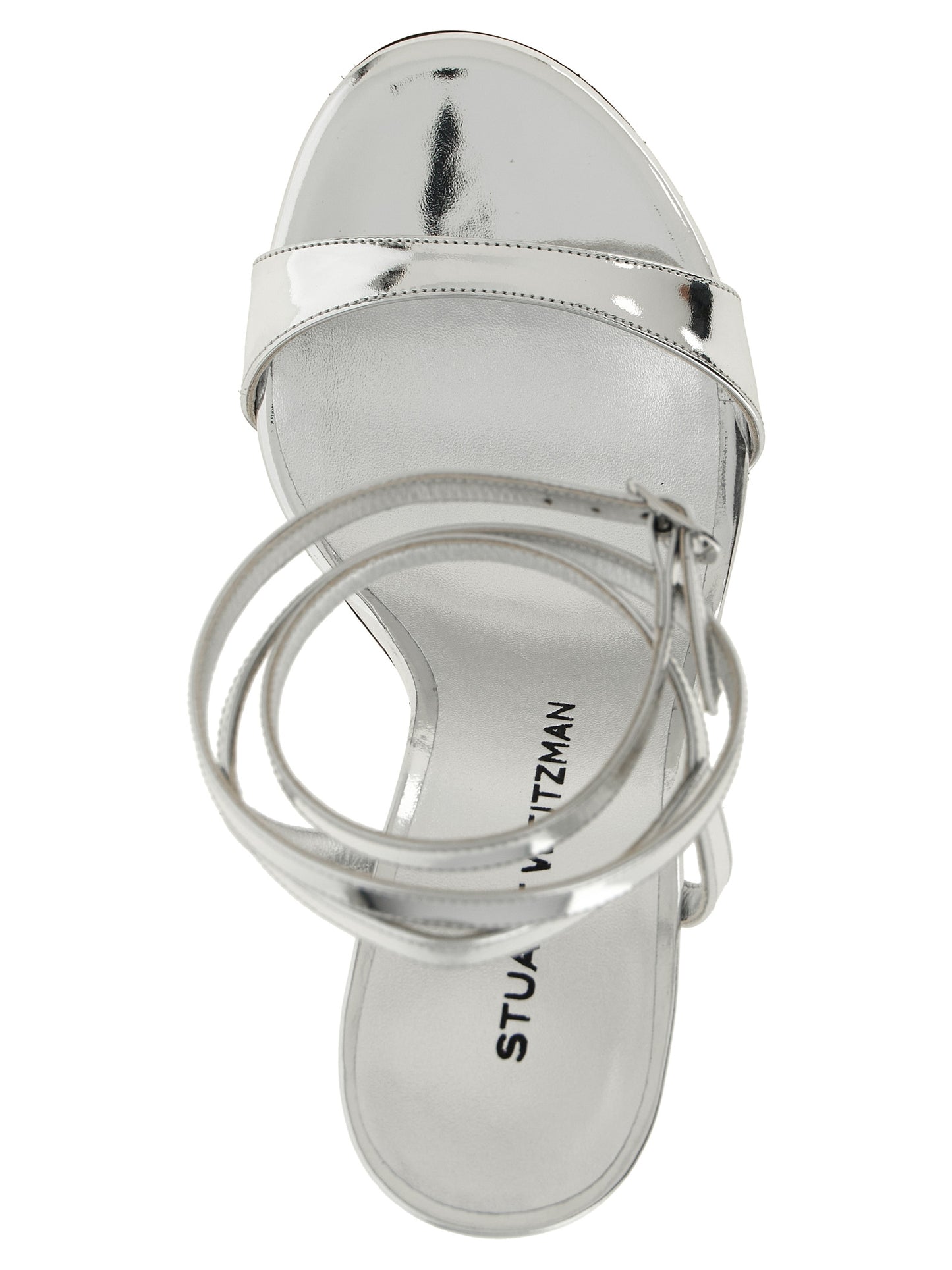 Silver Polyethylene Stiletto Heel Sandals