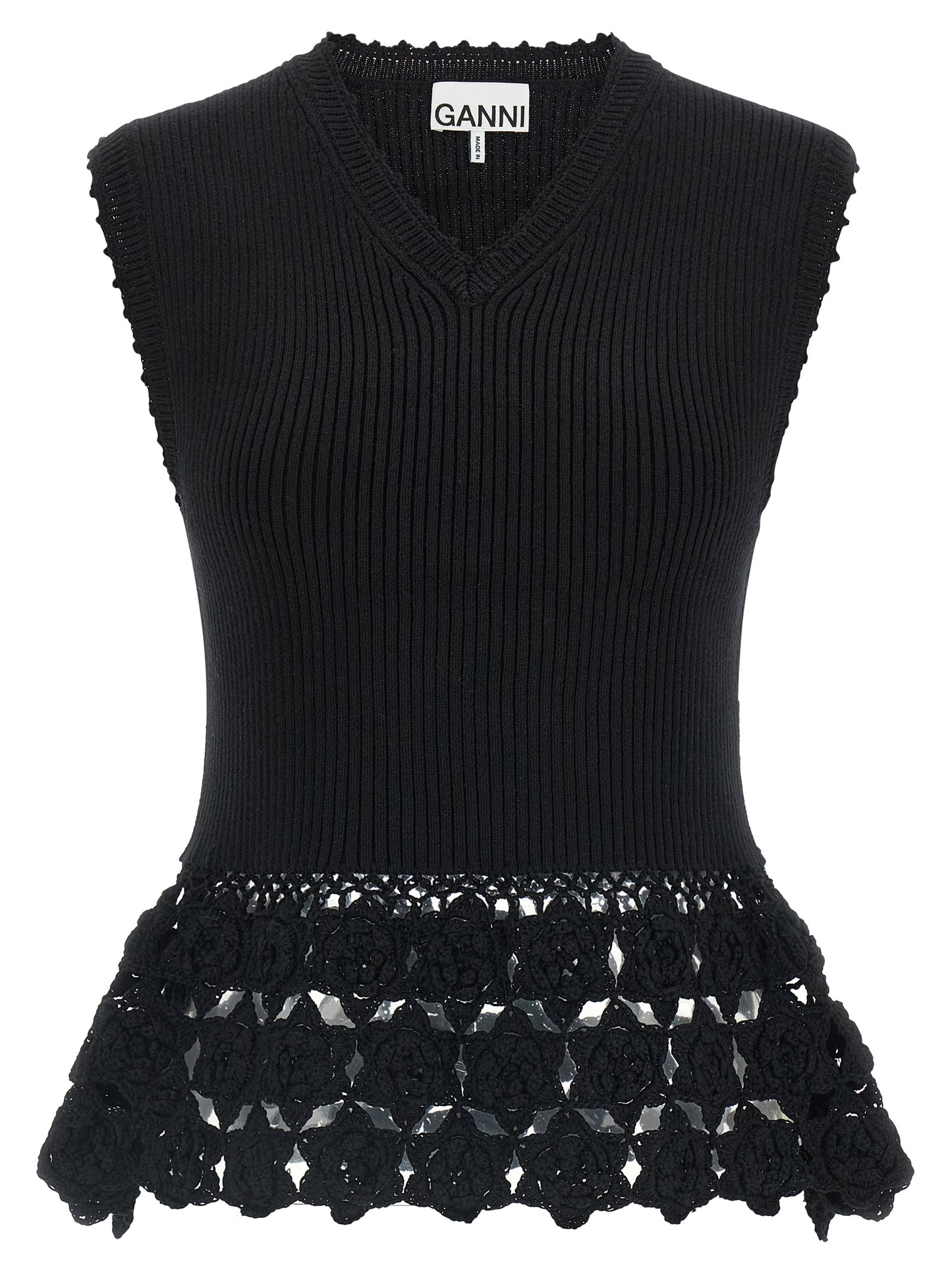Black Organic Cotton Sleeveless Jacket